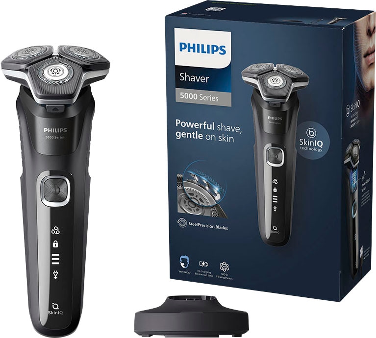 Image of Philips Elektrorasierer "Shaver Series 5000 S5898/25" ausklappbarer Präzisionstrimmer Ladestand, mit SkinIQ Technologie