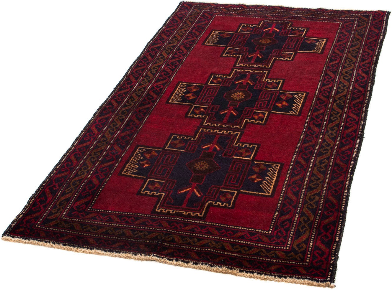 Image of morgenland Orientteppich »Belutsch - 143 x 84 cm - dunkelrot«, rechteckig, 8 mm Höhe, Wohnzimmer, Handgeknüpft, Einzelstück mit Zertifikat bei Ackermann Versand Schweiz