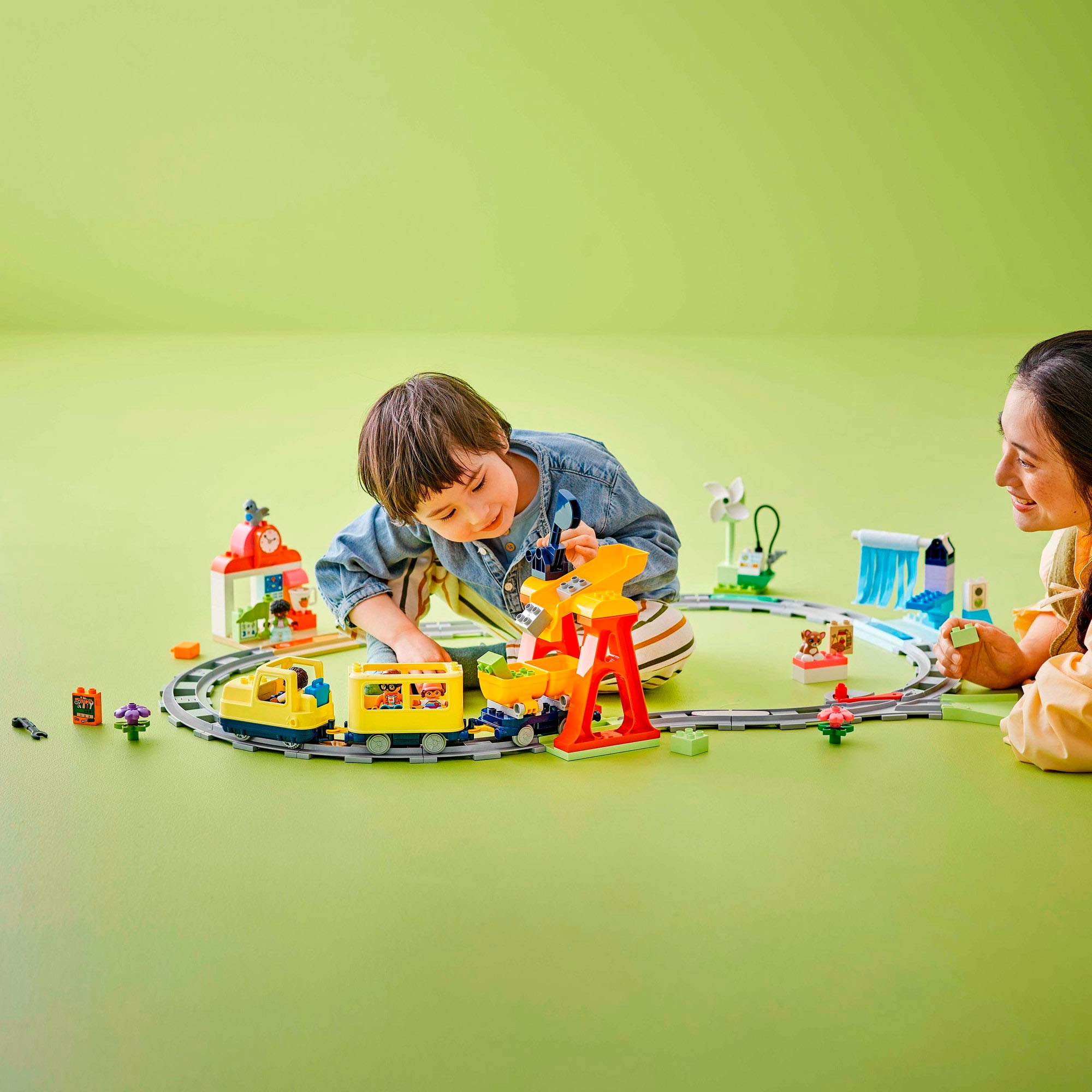 LEGO® Konstruktionsspielsteine »Grosse interaktive Eisenbahn (10428), LEGO DUPLO Town« Made in Europe