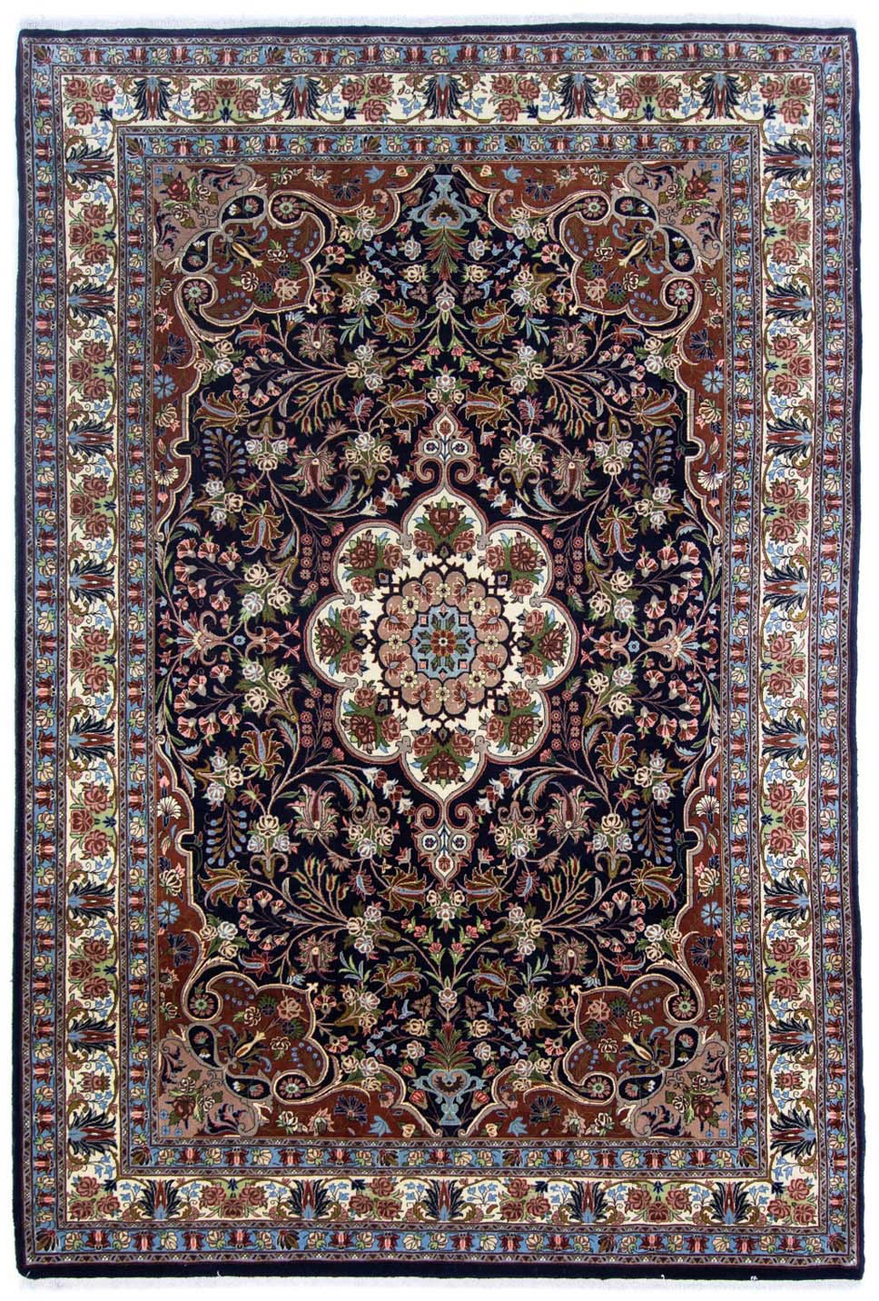 Image of morgenland Wollteppich »Bidjar Medaillon Blu scuro 304 x 200 cm«, rechteckig, 1,5 mm Höhe, Unikat mit Zertifikat bei Ackermann Versand Schweiz