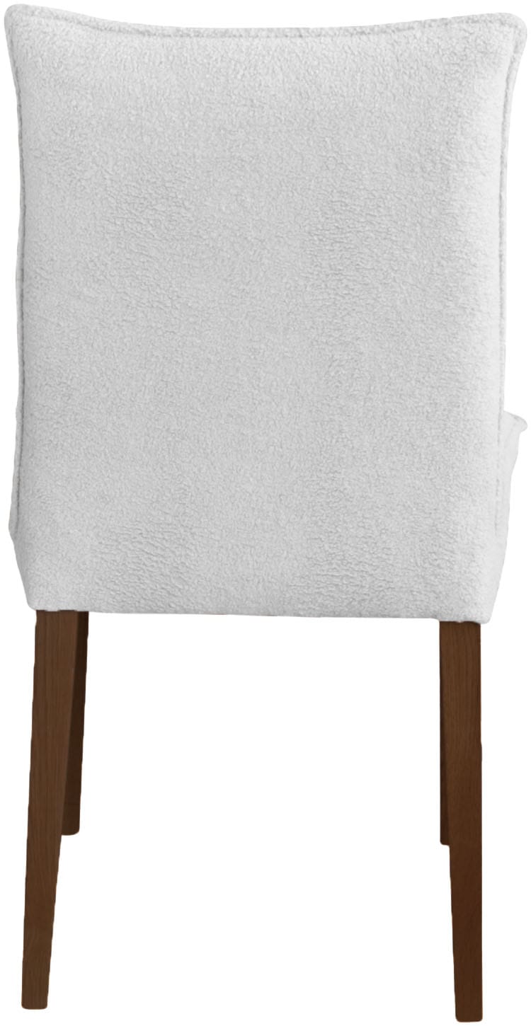 Home affaire 4-Fussstuhl »Atena«, (Set), Luxus-Microfaser Teddyoptik, Gestell aus Massivholz Buche, Bezug Teddyoptik