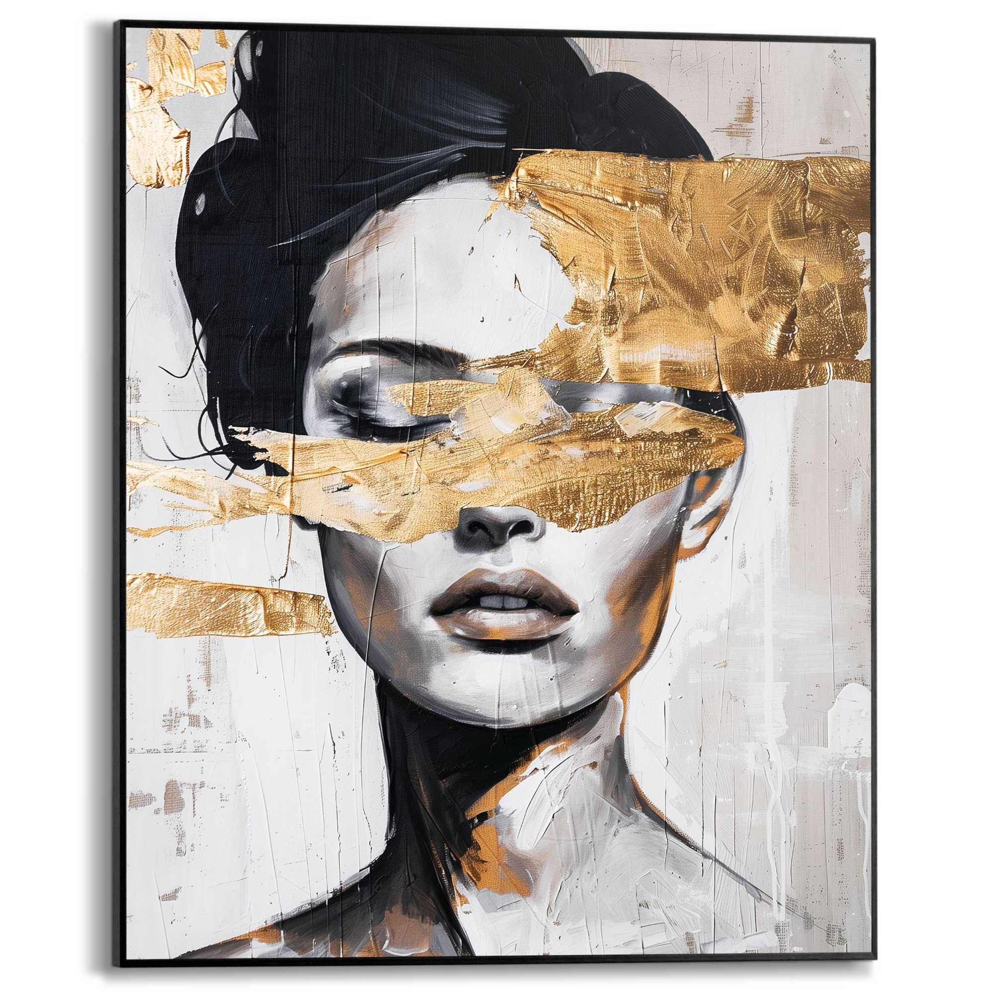 Image of Reinders Poster "Stylish Lady" Wohnzimmer - Schwarz - MDF - Gold - 40x50 cm
