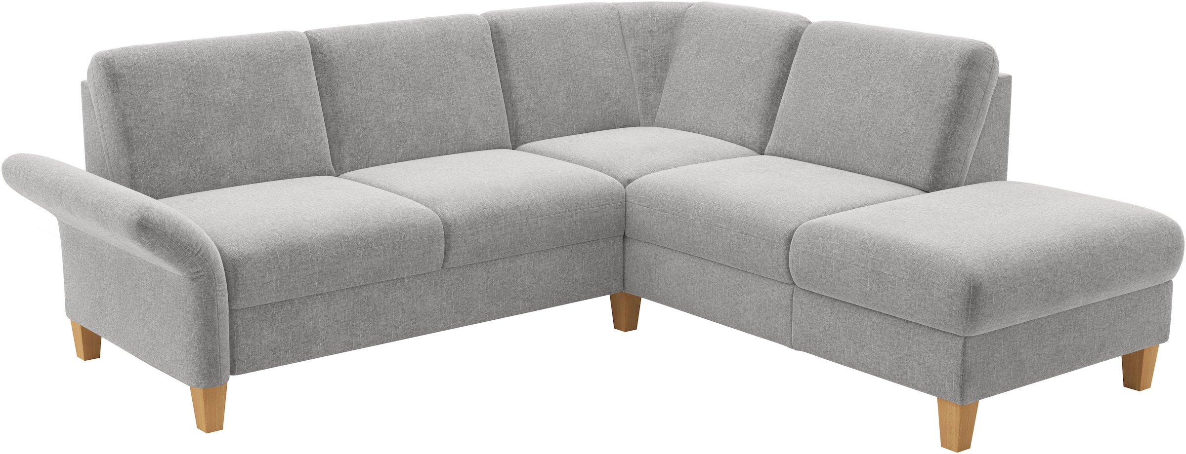 Home affaire Ecksofa »Rochelle«, wahlweise mit Armlverstellung, Klappbett mit Rollen & Bettkasten