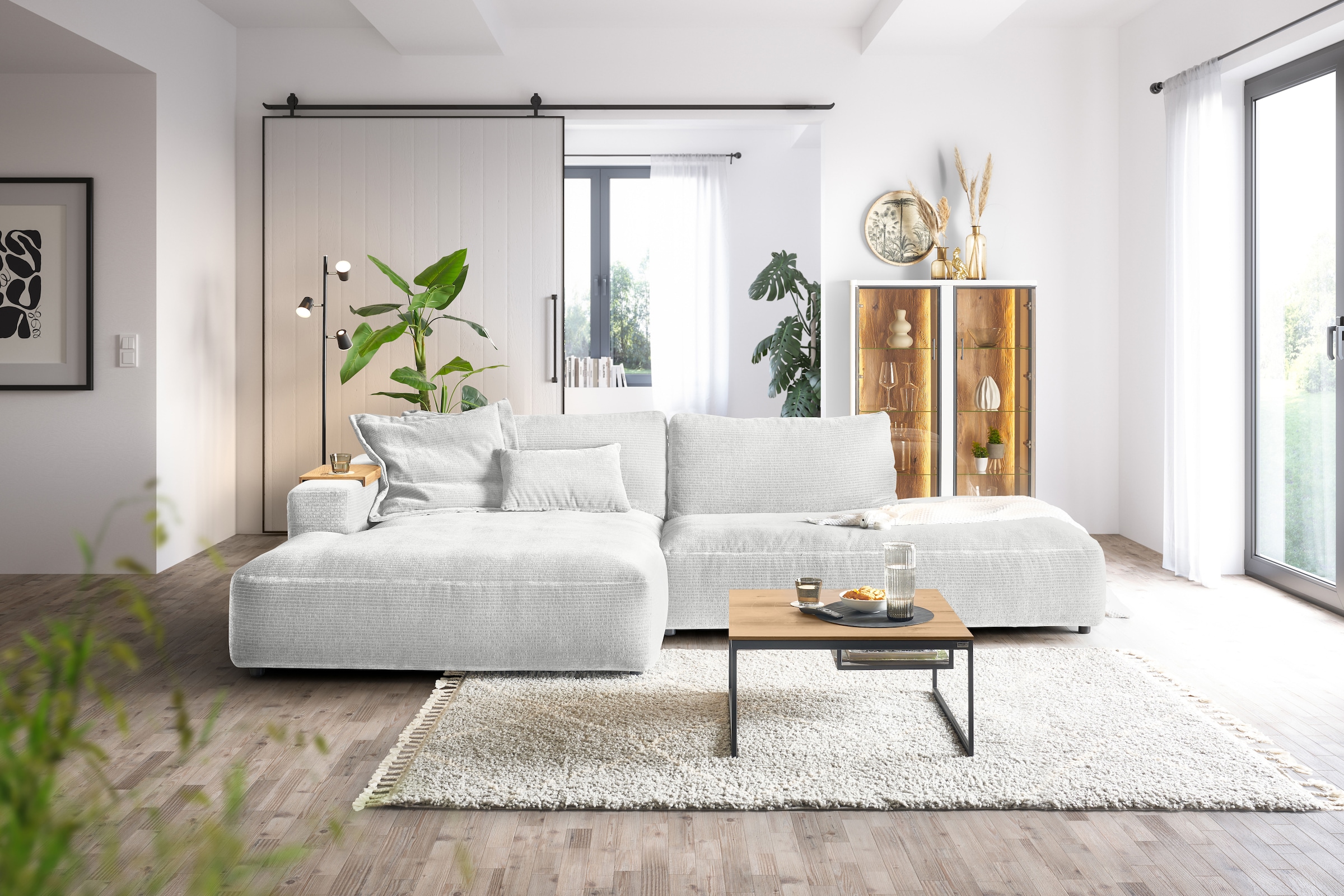Musterring Canapé d'angle »Lucia modern und bequem, Breite 330cm, L-Form« différentes couleurs, grand fauteuil long avec accoudoir, B330 x P190 cm