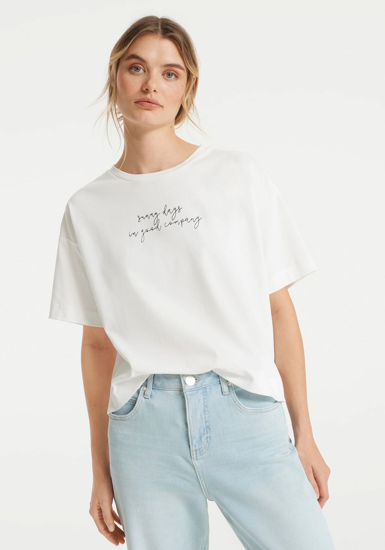 Image of OPUS T-Shirt »Setty sun«, mit Aufdruck: Sunny days in good company bei Ackermann Versand Schweiz