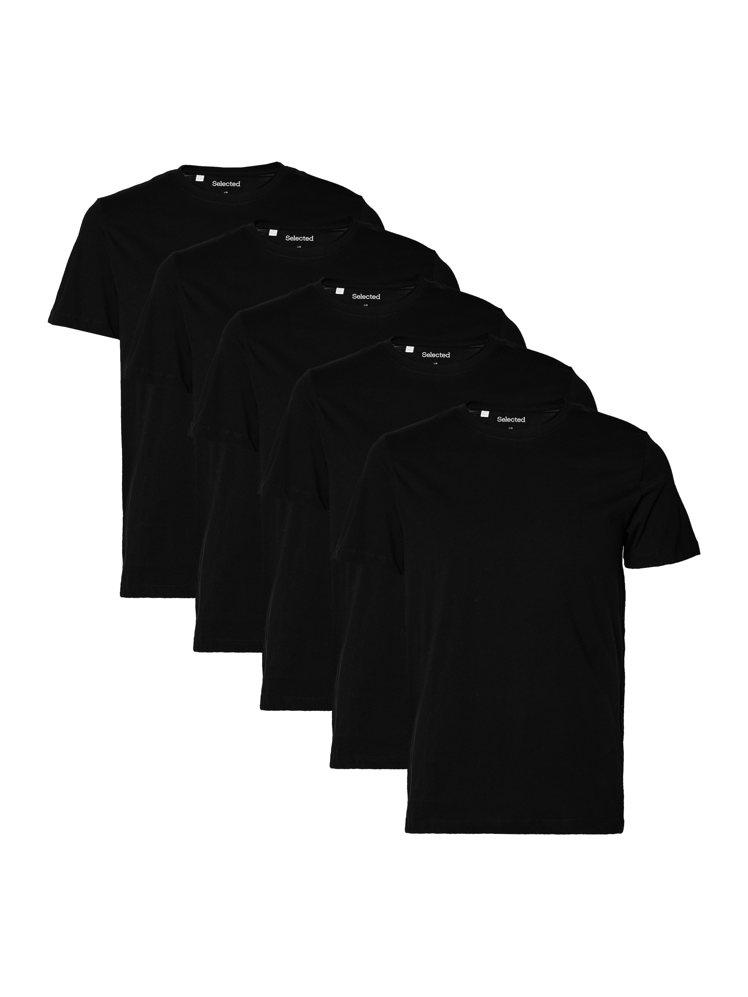Image of SELECTED Rundhalsshirt "SLHCORMAC SS O-NECK TEE 5 PACK NOOS" Packung, 5 Stk.