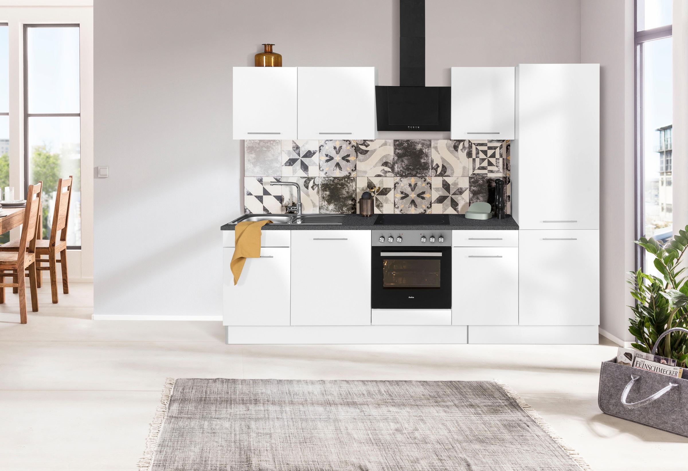 wiho Küchen Küchenzeile »Ela«, Breite 280 cm, Soft-Close-Funktion, höhenverstellbare Füsse