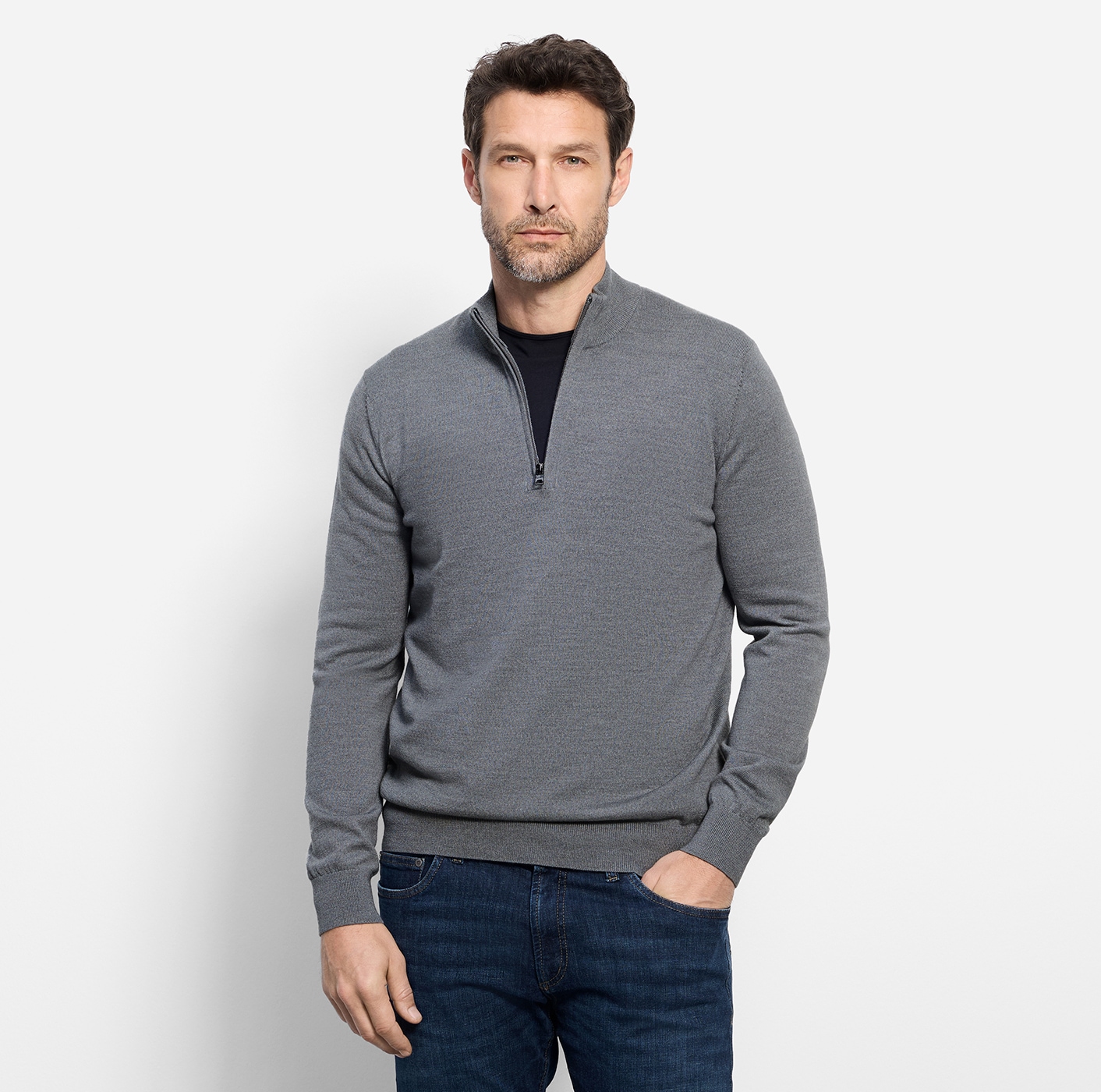 OLYMP Troyer mit Stehkragen, regular fit