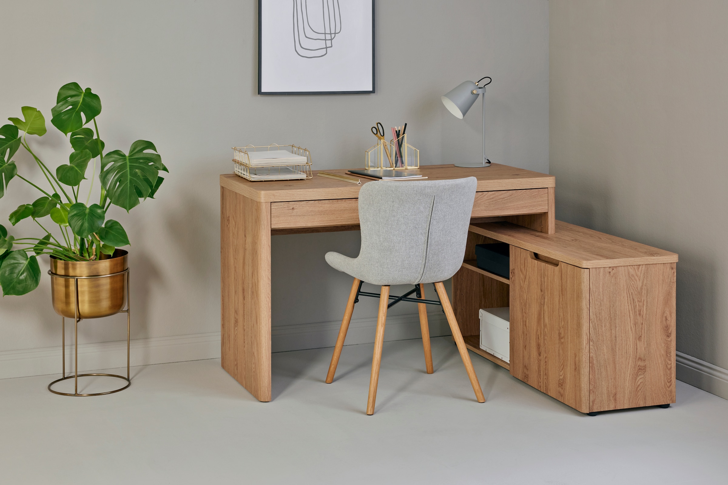 Jahnke Bureau d'angle »LIBRE C 155 E« 1 cuis tlg. montage réversible, largeur env. 140 cm