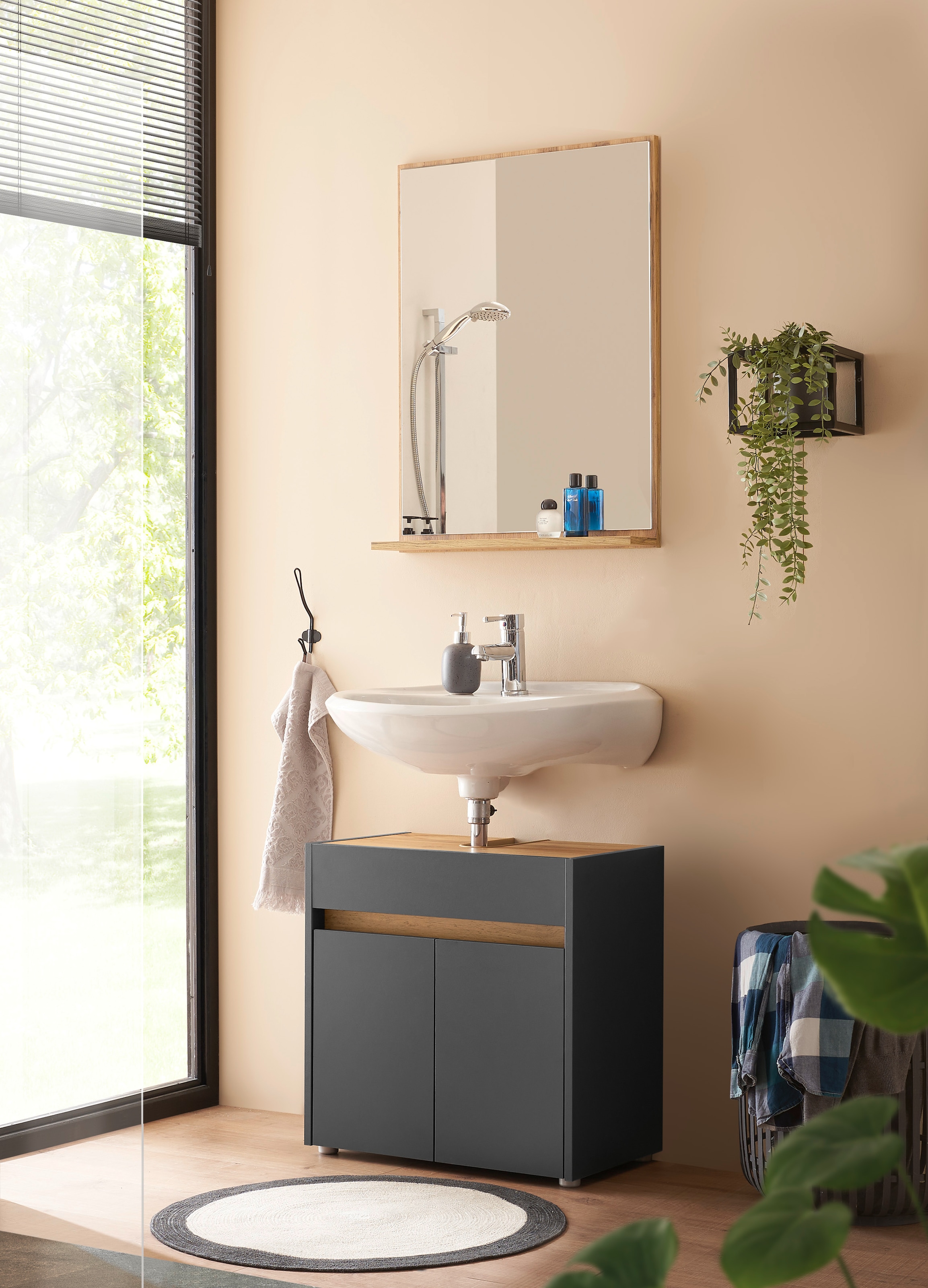 Home affaire Ensemble de meubles de salle de bain »CITY/ GIRON, Bad im zeitlosen Design, 2-teiliges Badezimmer« Ensemble, 2 cuis tlg.