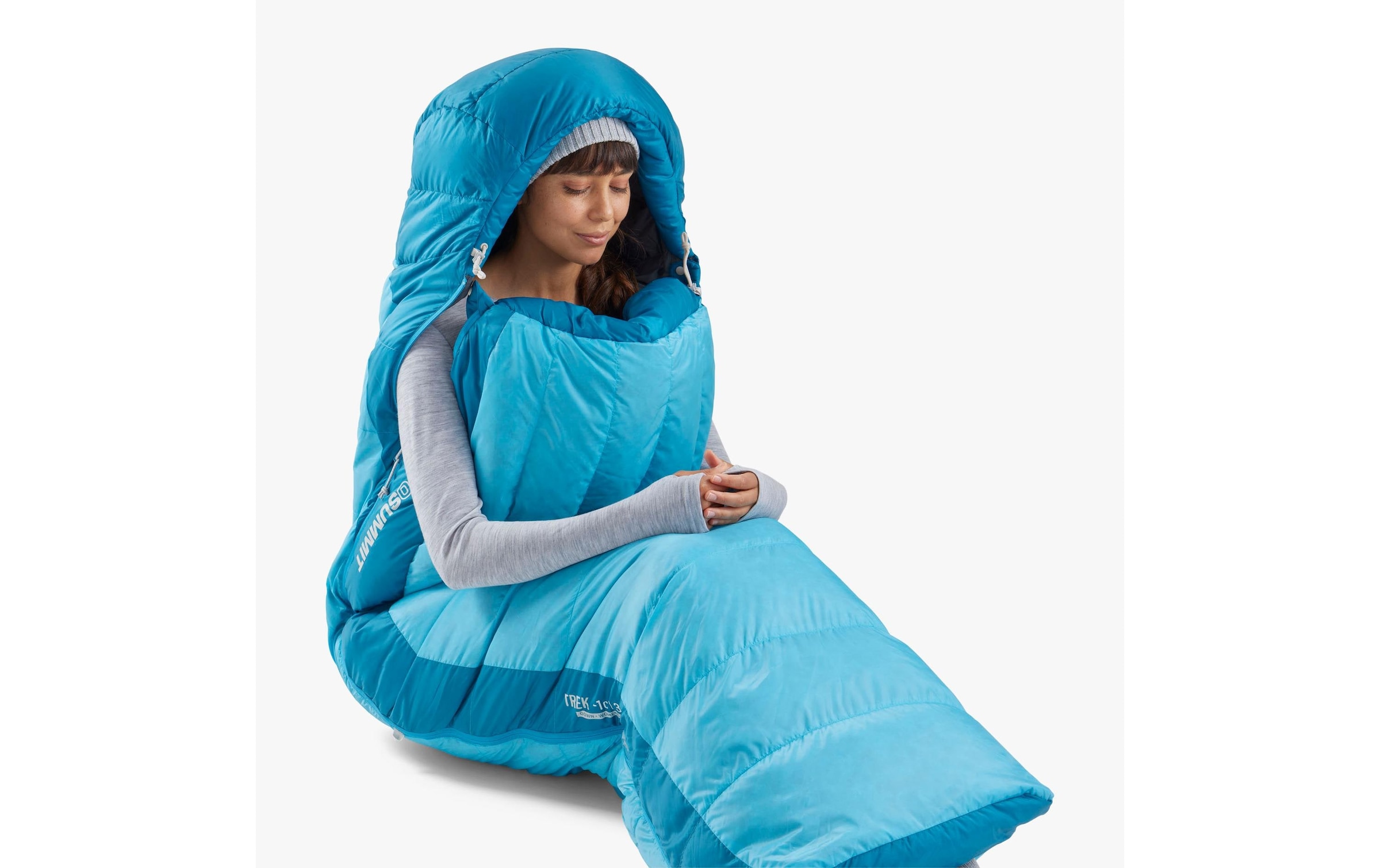 sea to summit Sac de couchage »Trek Womens Down Sleeping Bag L, Blue Atoll« Komfortabler Damen-Mumienschlafsack für kühle Nächte