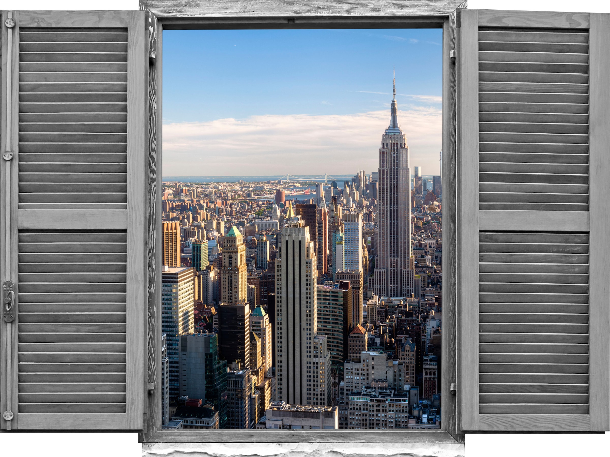 Image of queence Wandtattoo "New York" Wandsticker, Wandbild, selbstklebend, 3D, Fenster