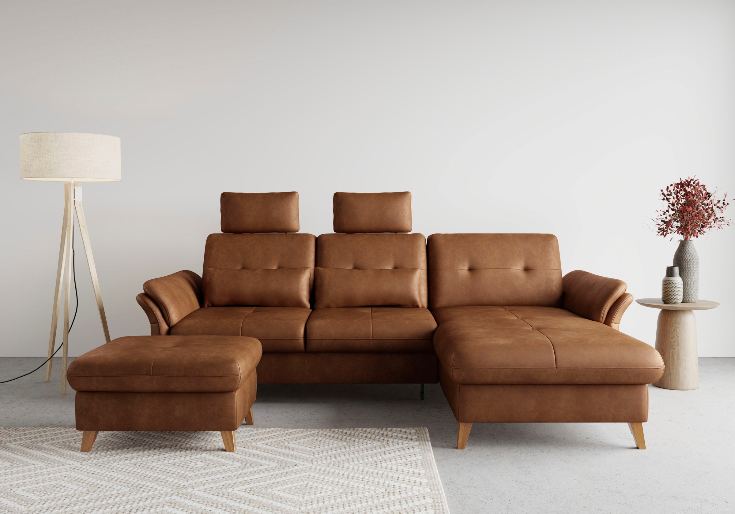 sit&more Ecksofa »Göteborg«, Sitztiefenverstellung und Federkern, wahlweise mit Bettfunktion