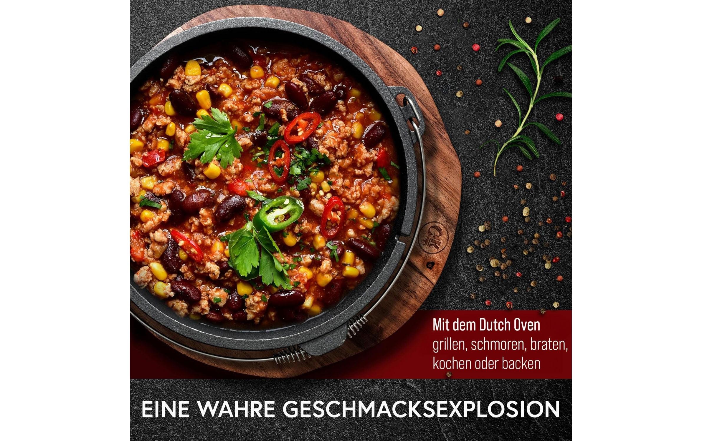   Marmite à barbecue »Gusskoenig Gusseisen Set Holzbox 8-teilig« 8 cuis tlg.