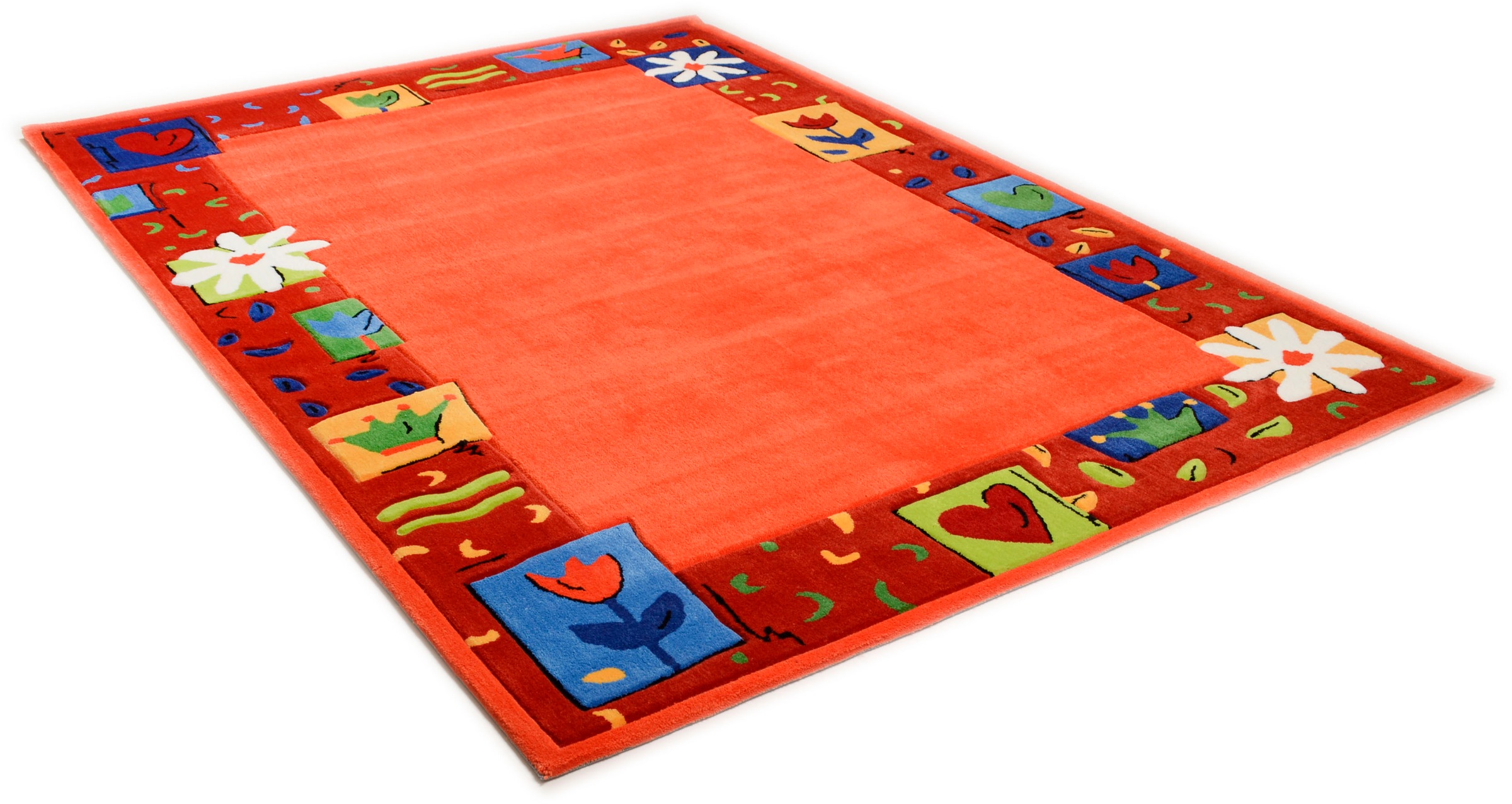 Image of THEKO Kinderteppich »Das Blumen Paradies«, rechteckig, 14 mm Höhe, Kurzflor, hochwertiges Acrylgarn, handgearbeiteter Reliefschnitt, mit Bordüre, Kinderzimmer bei Ackermann Versand Schweiz