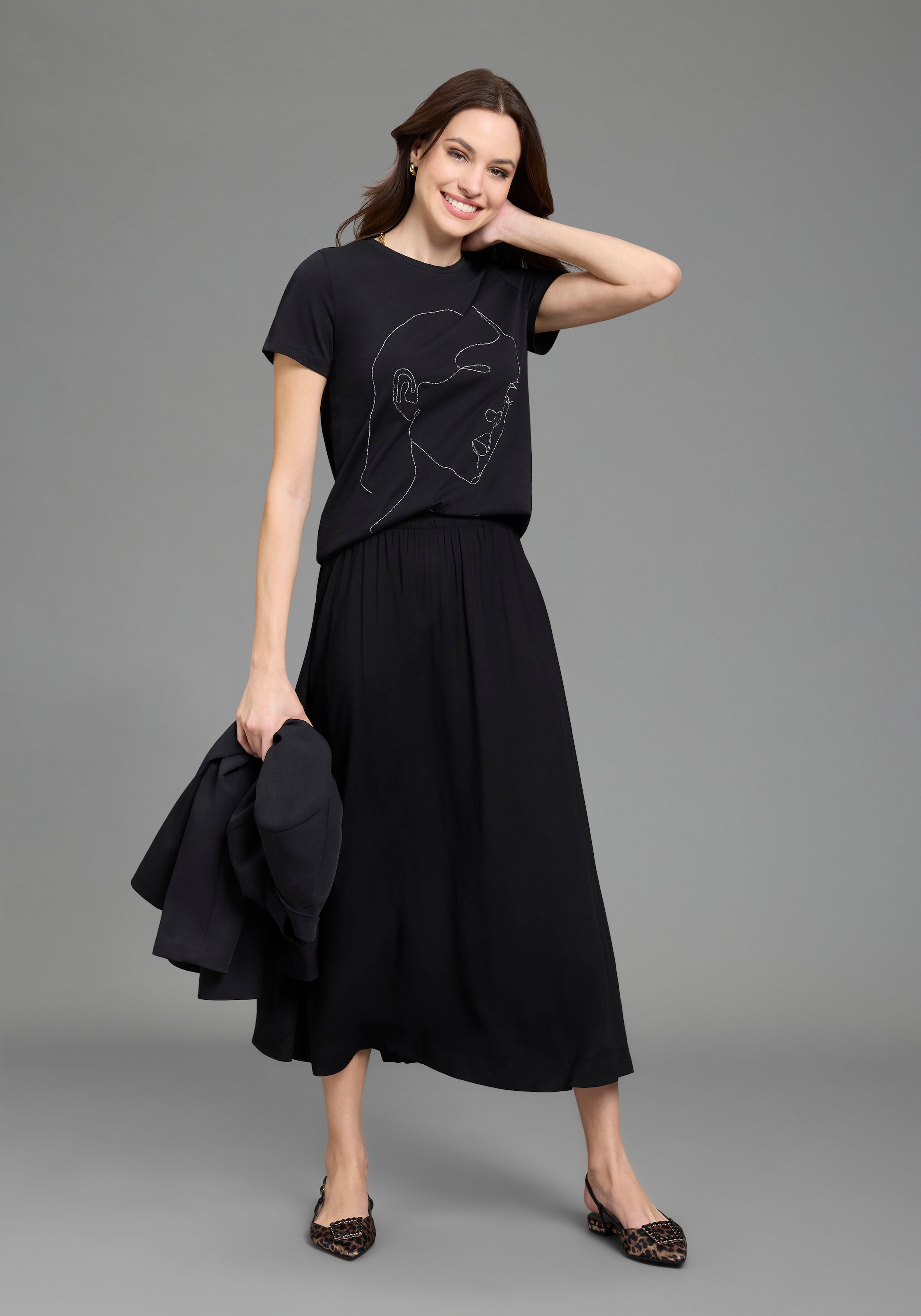 Laura Scott Maxirock mit bequemem Komfortbund und Gummizug