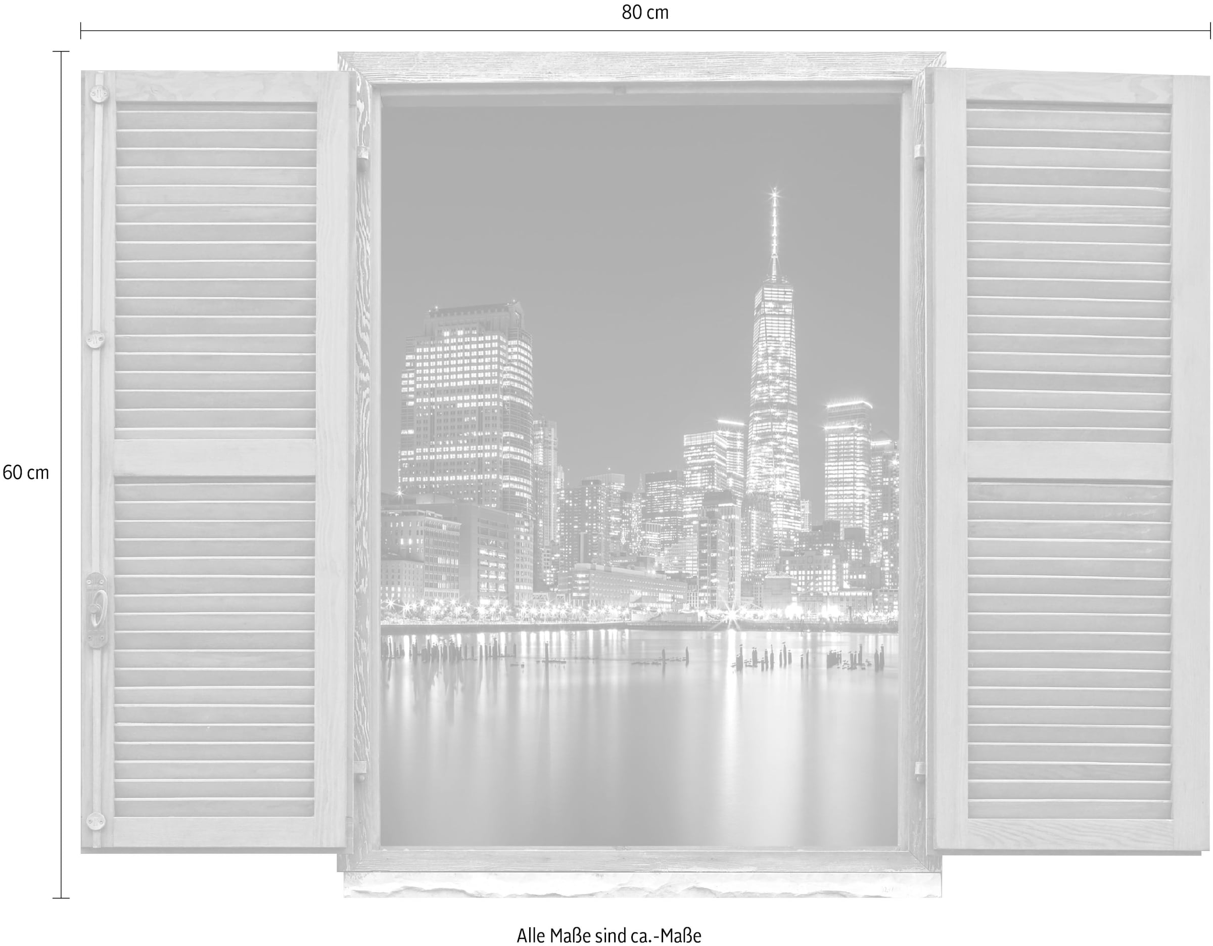 queence Wandtattoo »Grossstadt« Wandsticker, Wandbild, selbstklebend, 3D, Fenster