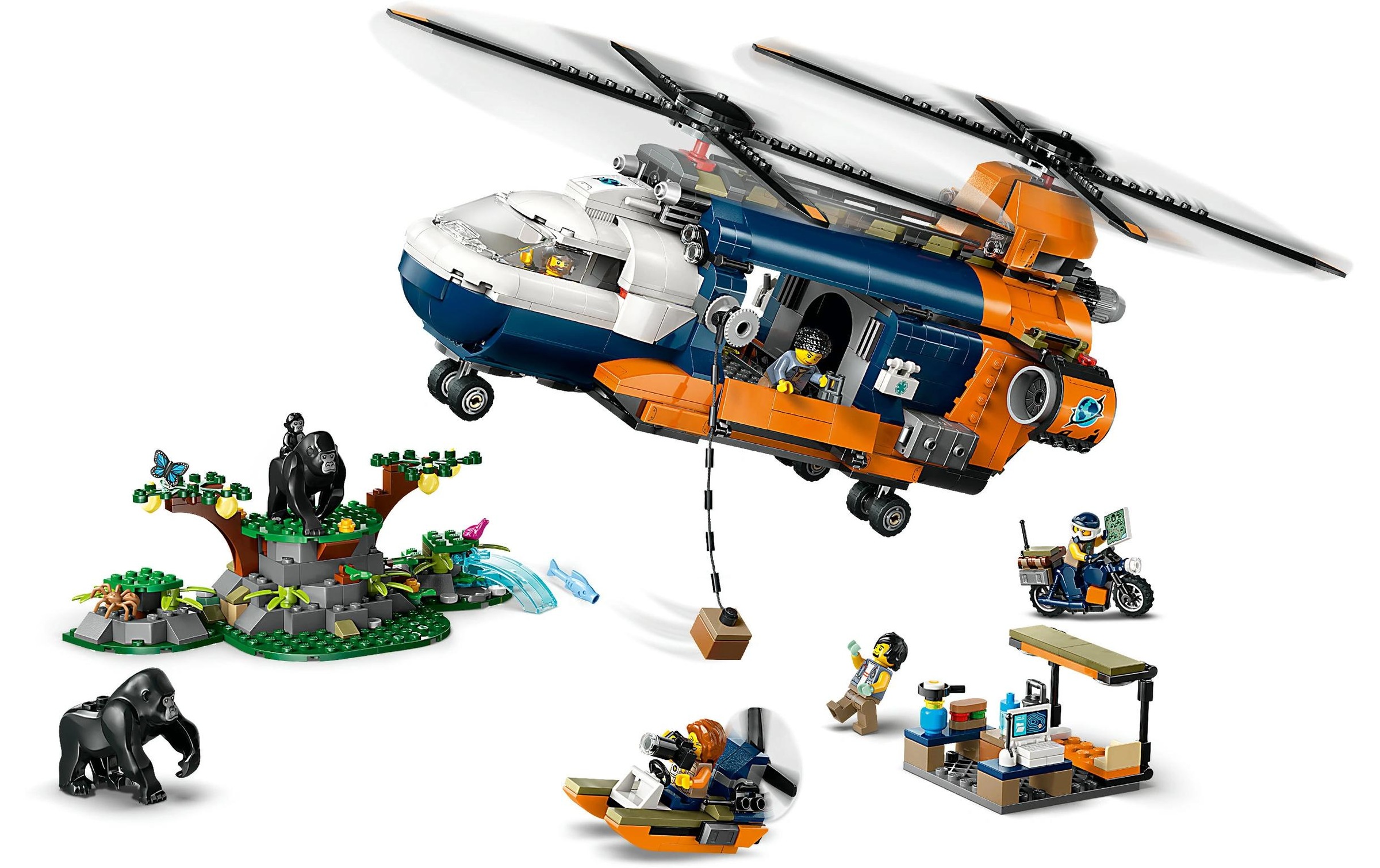 LEGO® Spielbausteine »City Dschungelforscher-Hubschrauber 60437«, (881 St.)