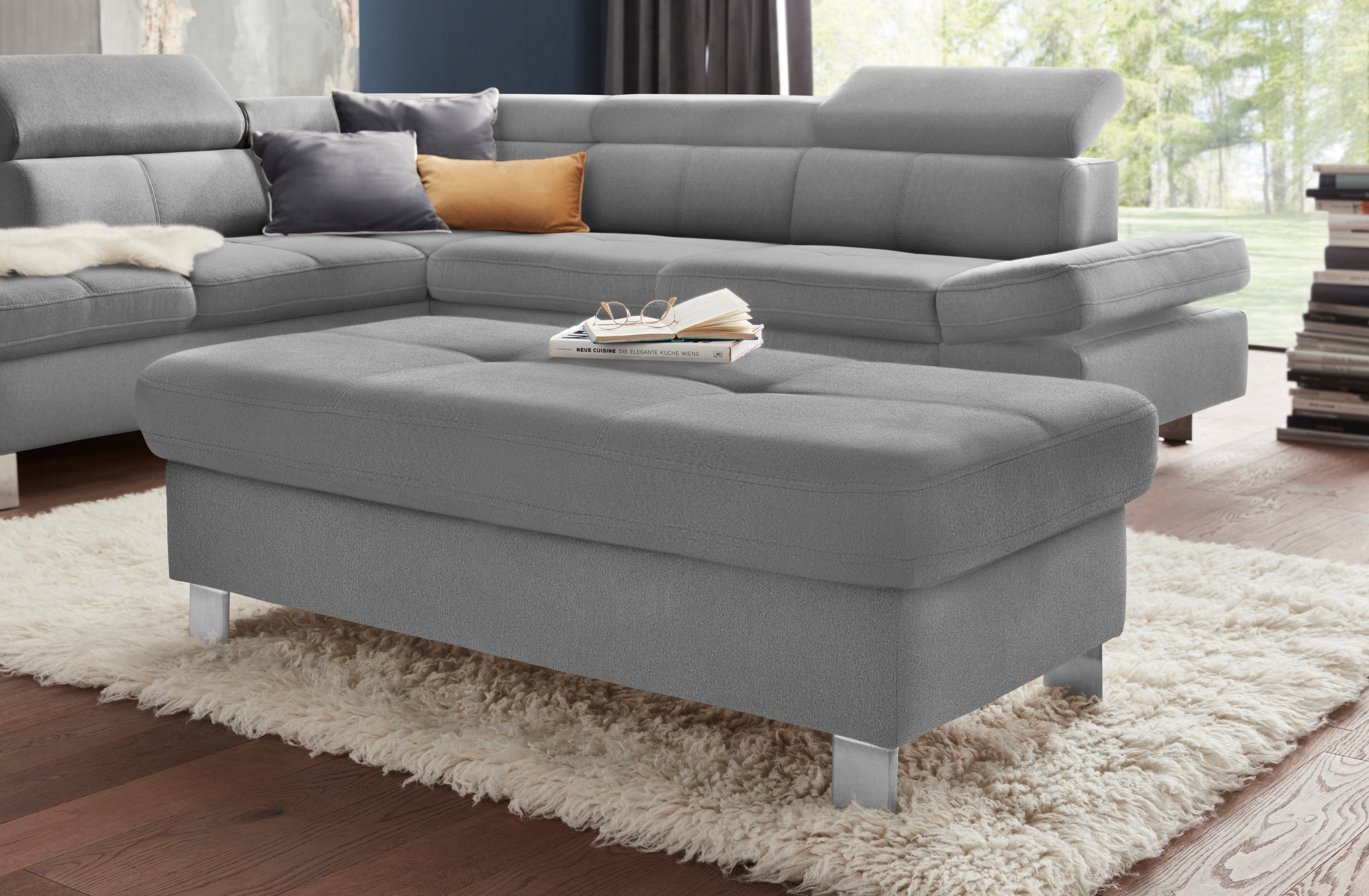 Image of exxpo - sofa fashion Hocker "Fiji Bankhocker mit Staufach unter der Sitzfläche" elegant modern mit toller Detailverarbeitung
