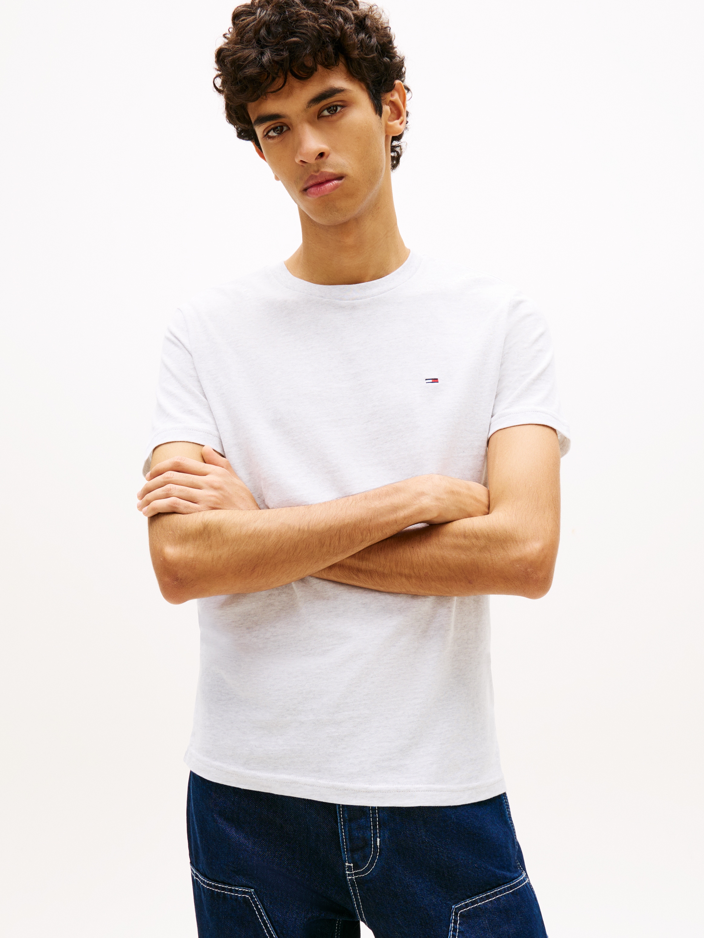 Tommy Jeans Shirt à col rond »TJM XSLIM 2PACK JERSEY TEE EXT« Packung, 2er-Pack,  Logostickerei, 2Pack