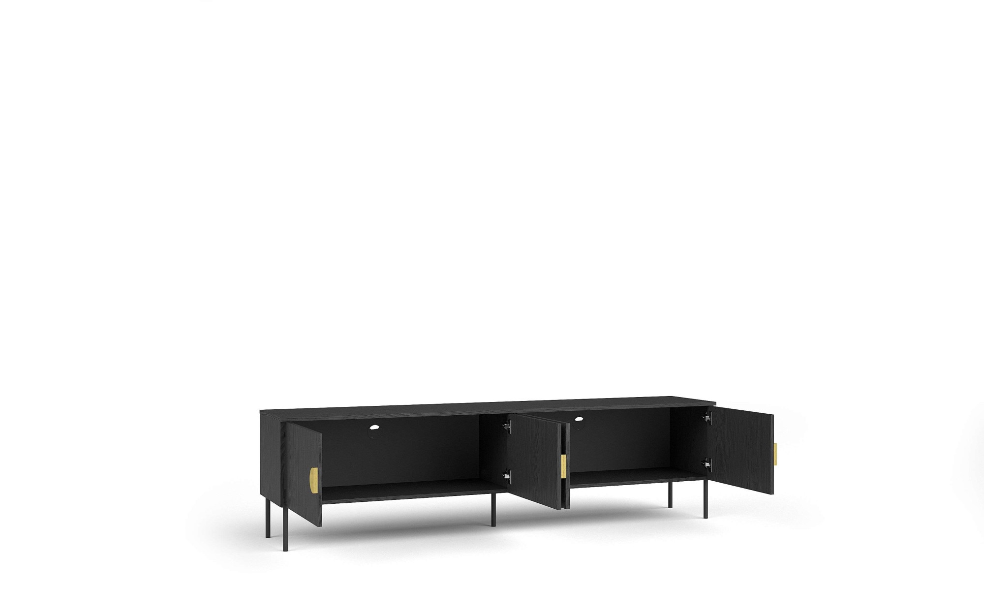 Home affaire Lowboard »BELLOT TV-Schrank mit 2 Türen, Masse B/T/H: 160/40/53,6 cm«, (1 St.), schwarze Farbe, mit holzähnlicher Struktur