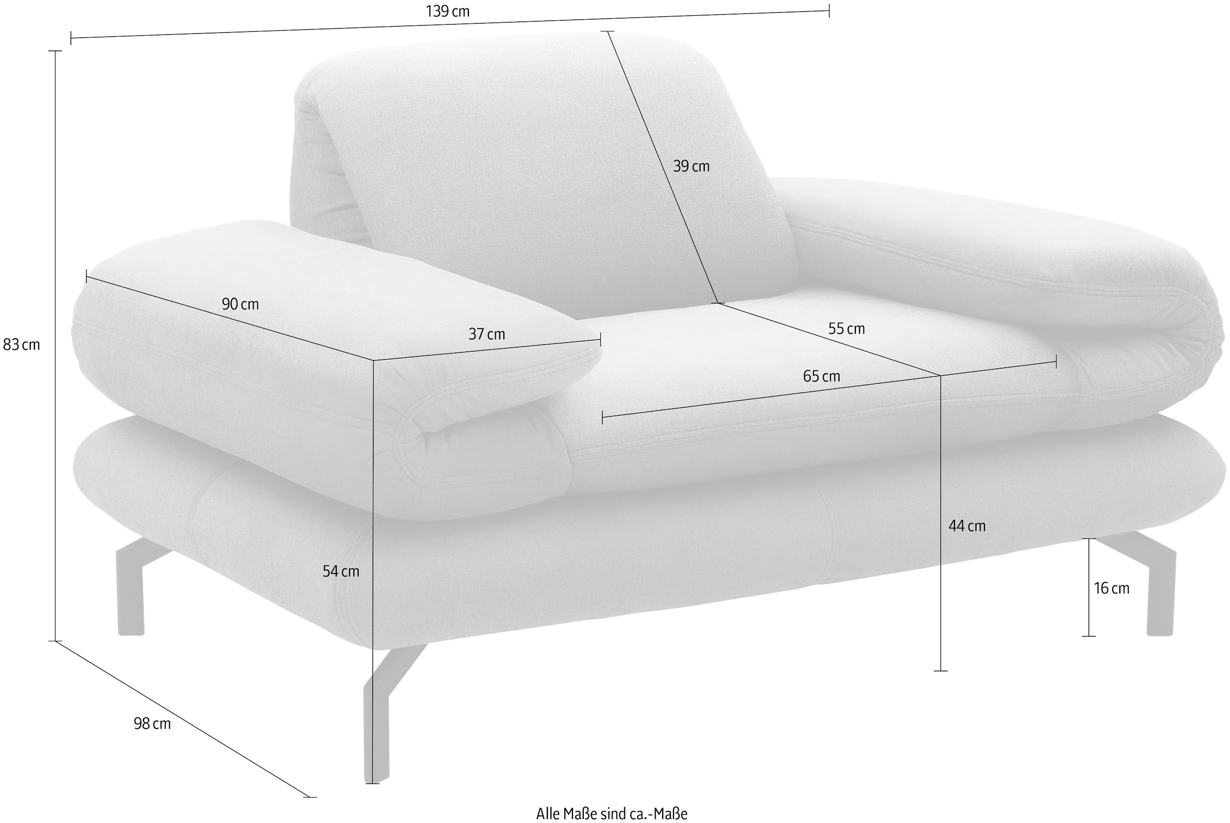 LOOKS by Wolfgang Joop Sessel »LOOKS XIII Loungesessel«, Wahlweise mit Arm- und Kopfteilverstellung