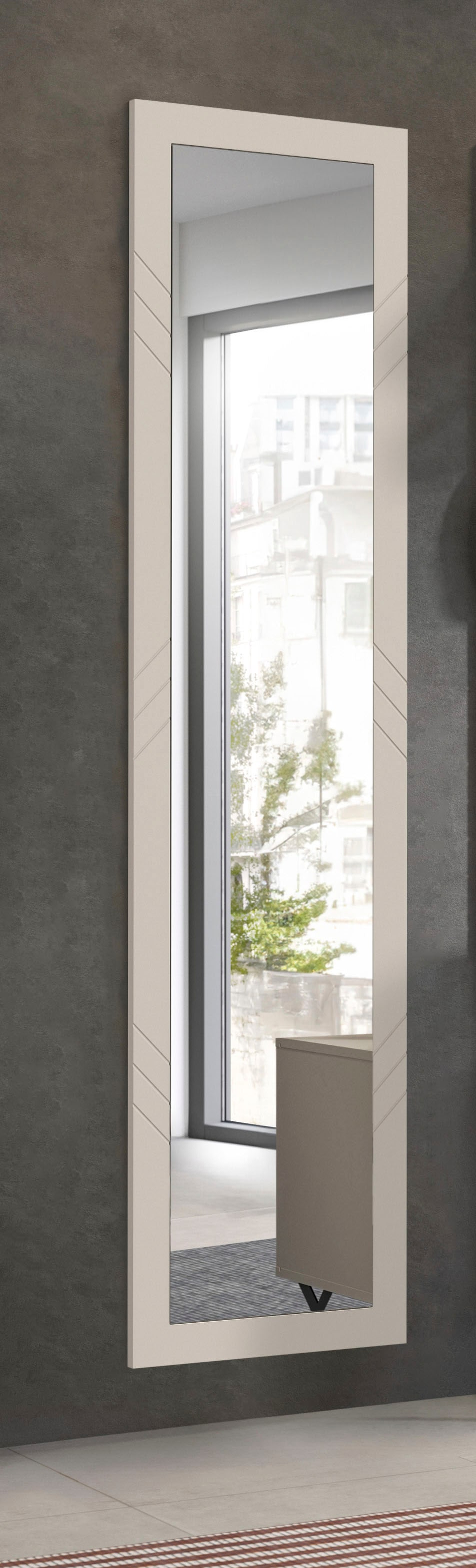 INOSIGN Wandspiegel »Mento, Höhe 140 cm, Umlaufender Rahmen mit Ornamentfräsung«, grosse Spiegelfläche, Garderobespiegel,Flurspiegel,Dielenspiegel