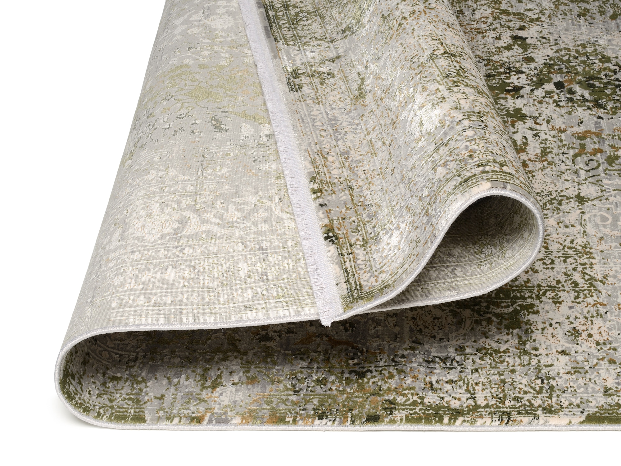 OCI DIE TEPPICHMARKE Tapis »BESTSELLER CAVA« Rectangulaire 8 mm Höhe Glanz Viskose, mit Fransen, Hoch Tief Struktur, Vintage, Wohnzimmer