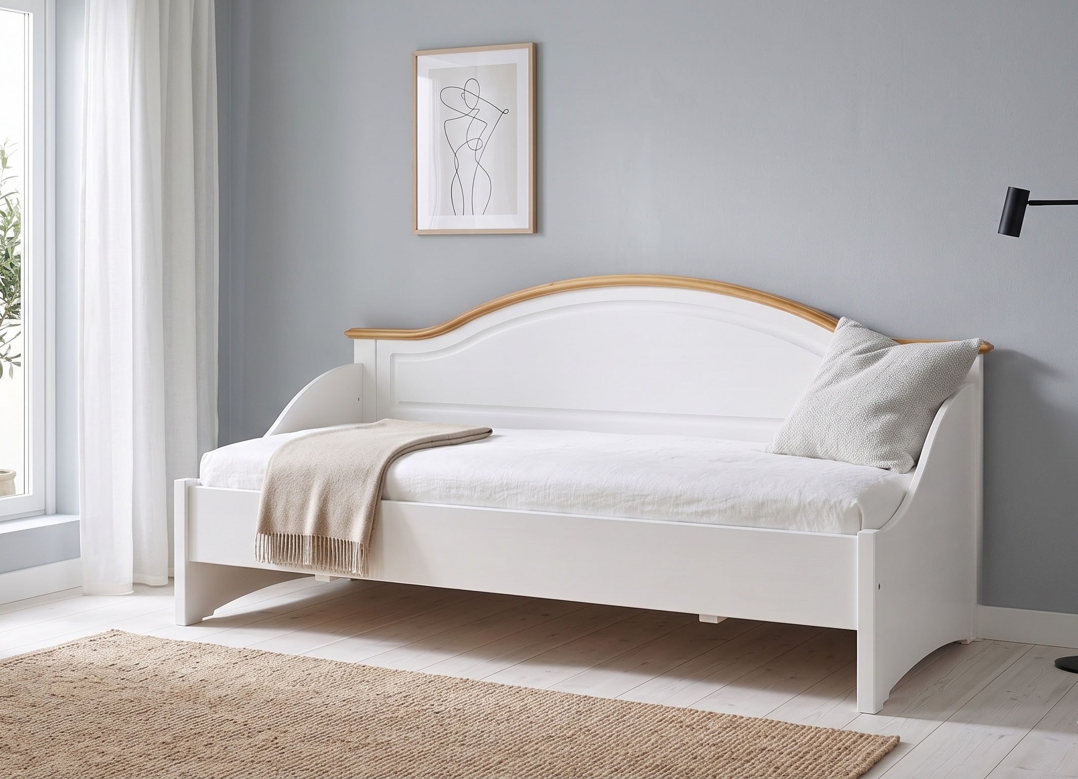 GOODproduct Daybett »Konrad« stabile Konstruktion aus massiver Kiefer, mit Rollrost
