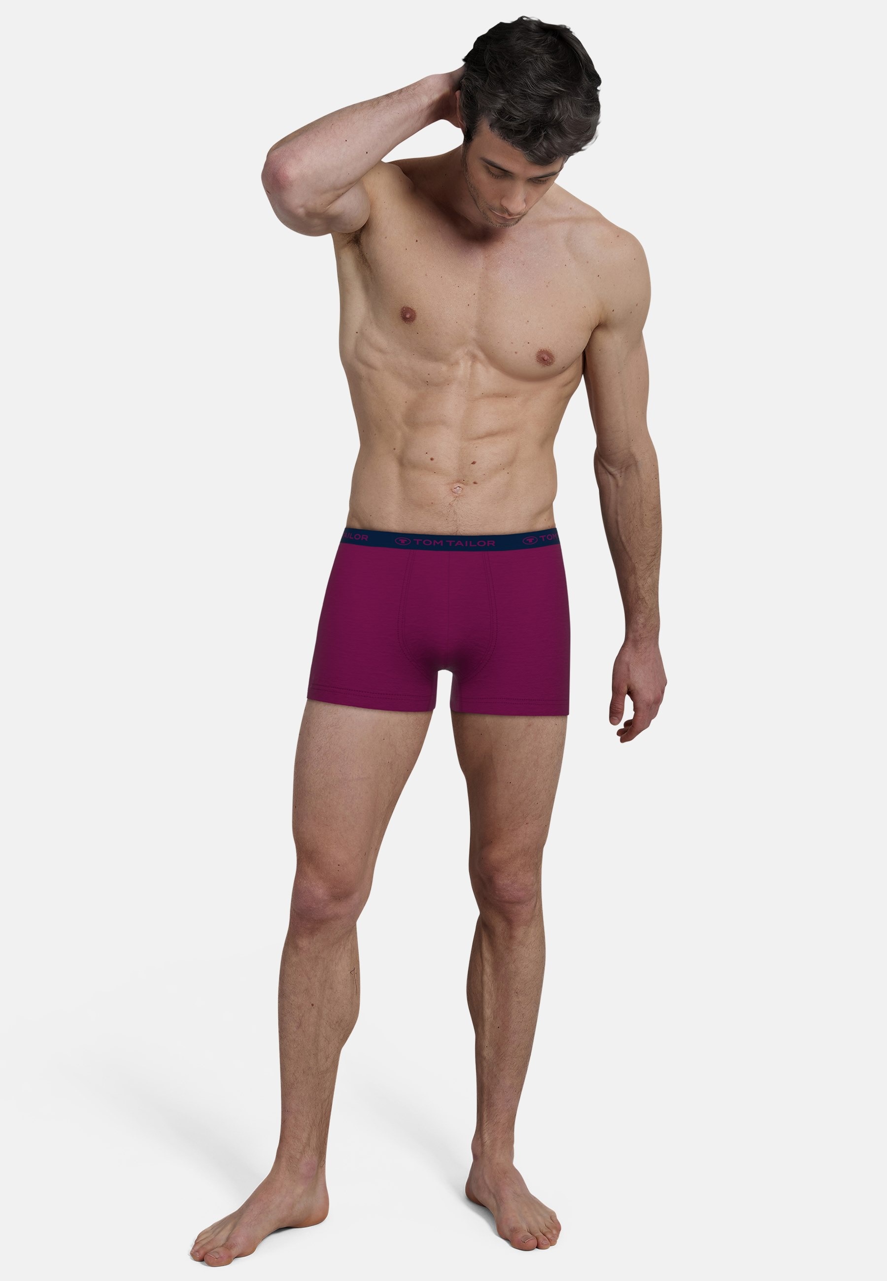 TOM TAILOR Boxershorts »Buffer«, (6er Pack), feuchtigkeitsregulierend, eng, atmungsaktiv, Logobund, Baumwollmix