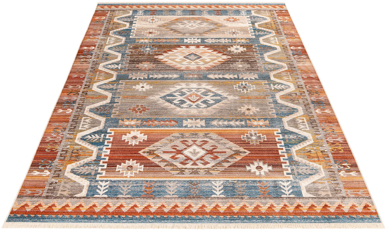 Image of Obsession Teppich »My Laos 463«, rechteckig, 9 mm Höhe, Kurzflor, Ethno Design, mit Fransen, ideal im Wohnzimmer & Schlafzimmer bei Ackermann Versand Schweiz