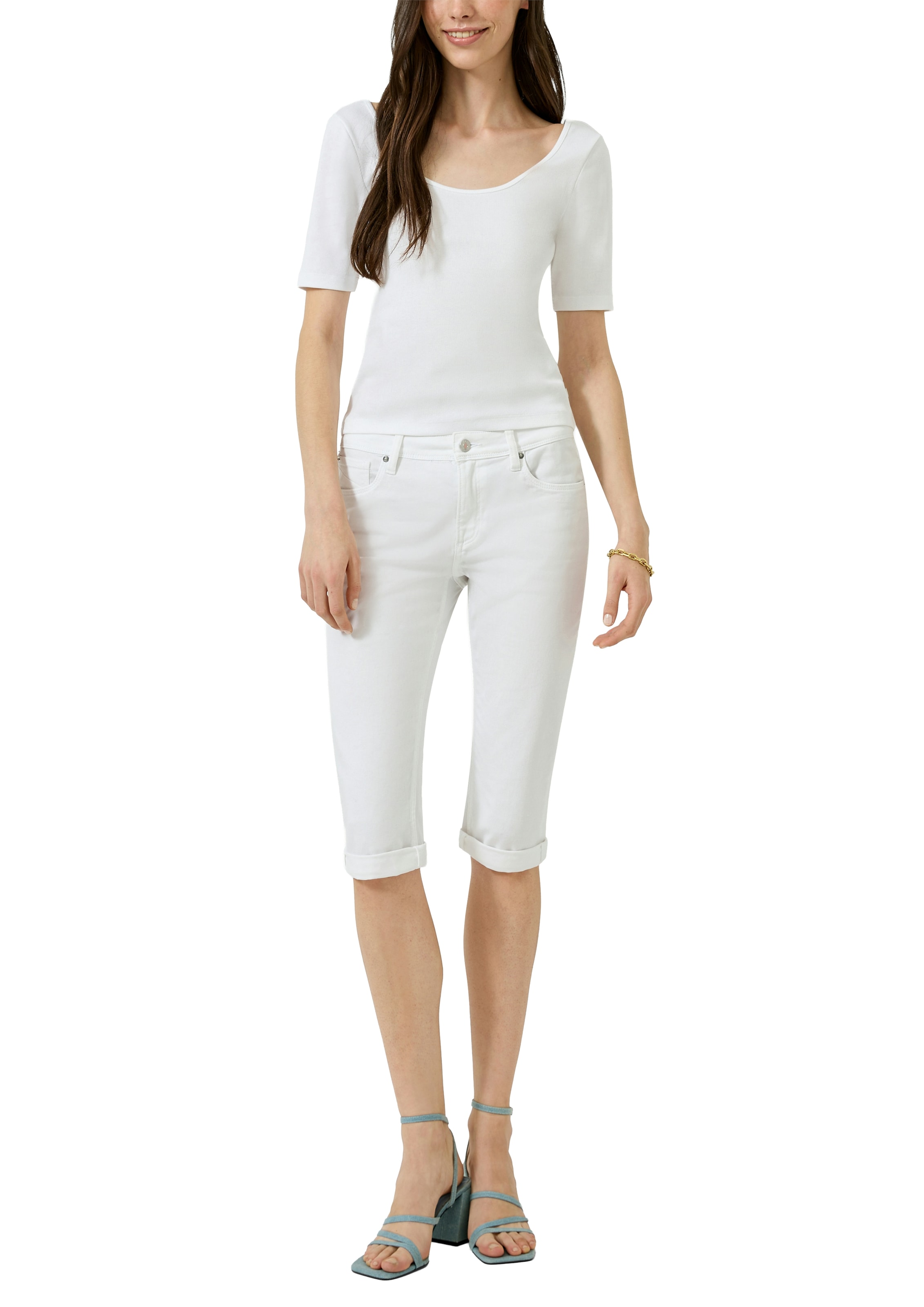 QS Jeansshorts Sommershorts- Denim- mit Stretch