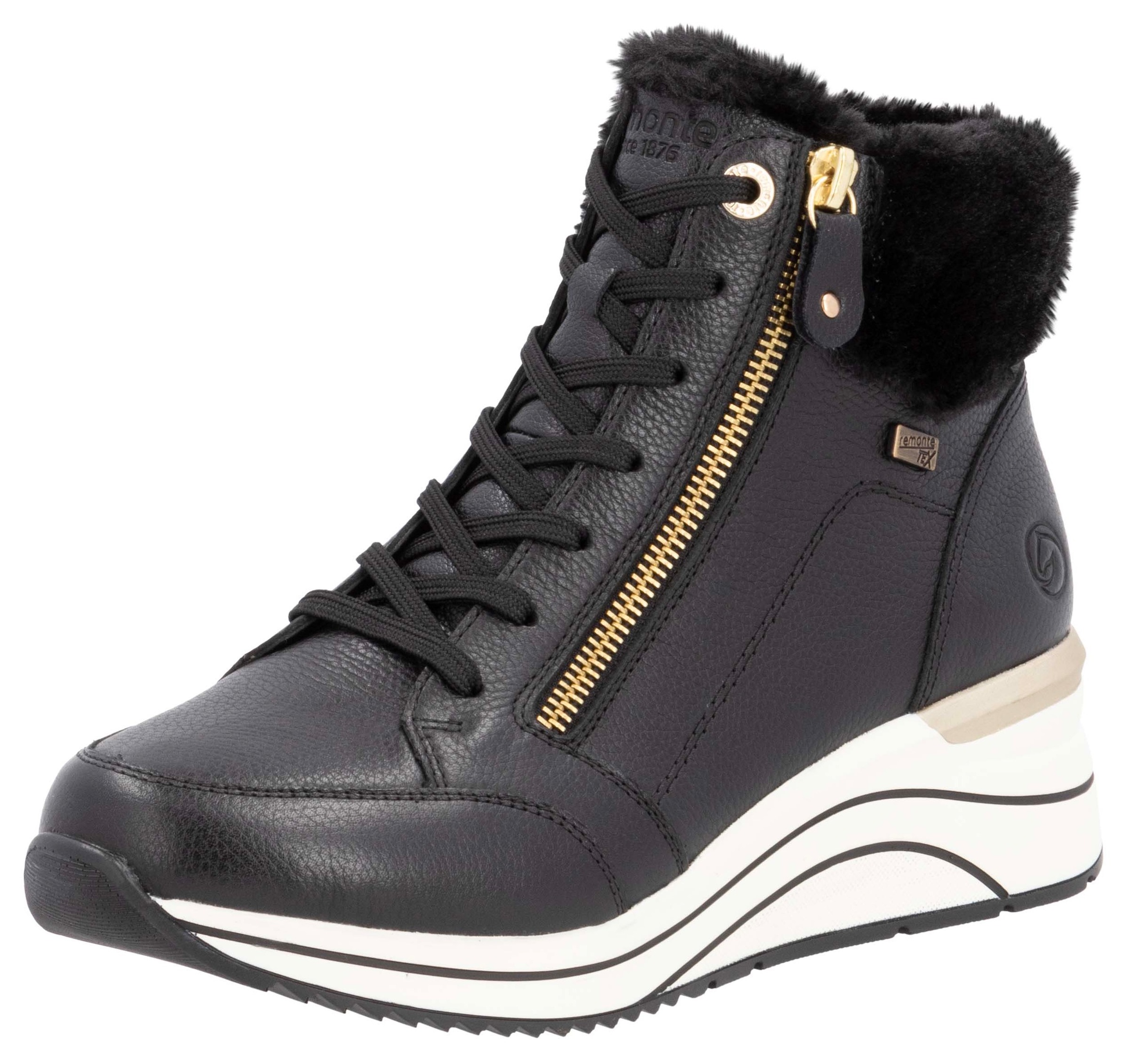 Image of Remonte Winterstiefelette, Keilabsatz, Schnürboots mit wasserabweisender TEX-Membran