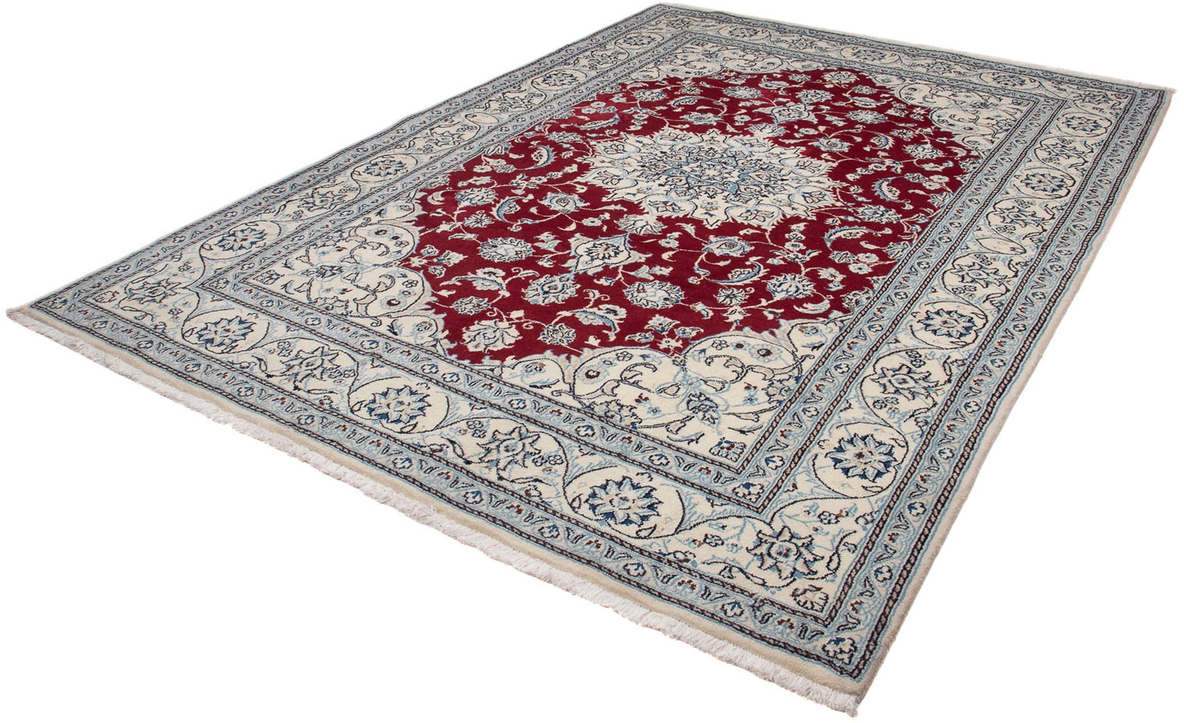 Image of morgenland Orientteppich »Perser - Nain quadratisch - 202 x 191 cm - dunkelrot«, quadratisch, 10 mm Höhe, Wohnzimmer, Handgeknüpft, Einzelstück mit Zertifikat bei Ackermann Versand Schweiz