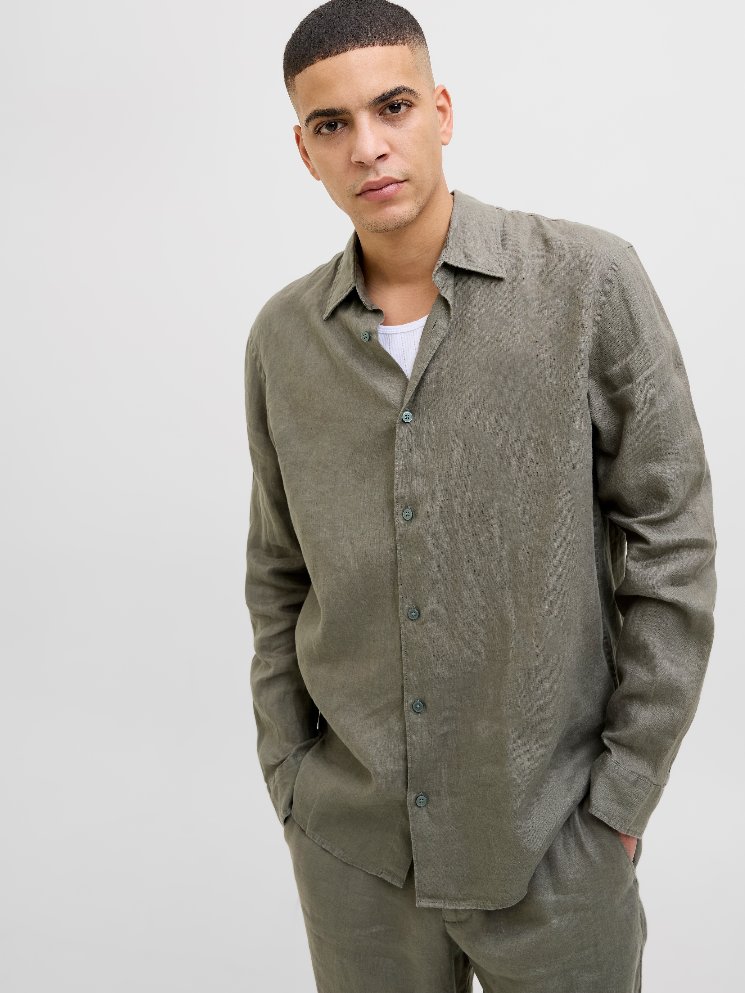 Jack & Jones Langarmhemd »JPRCCLAWRENCE LINEN L/S SHIRT SN«