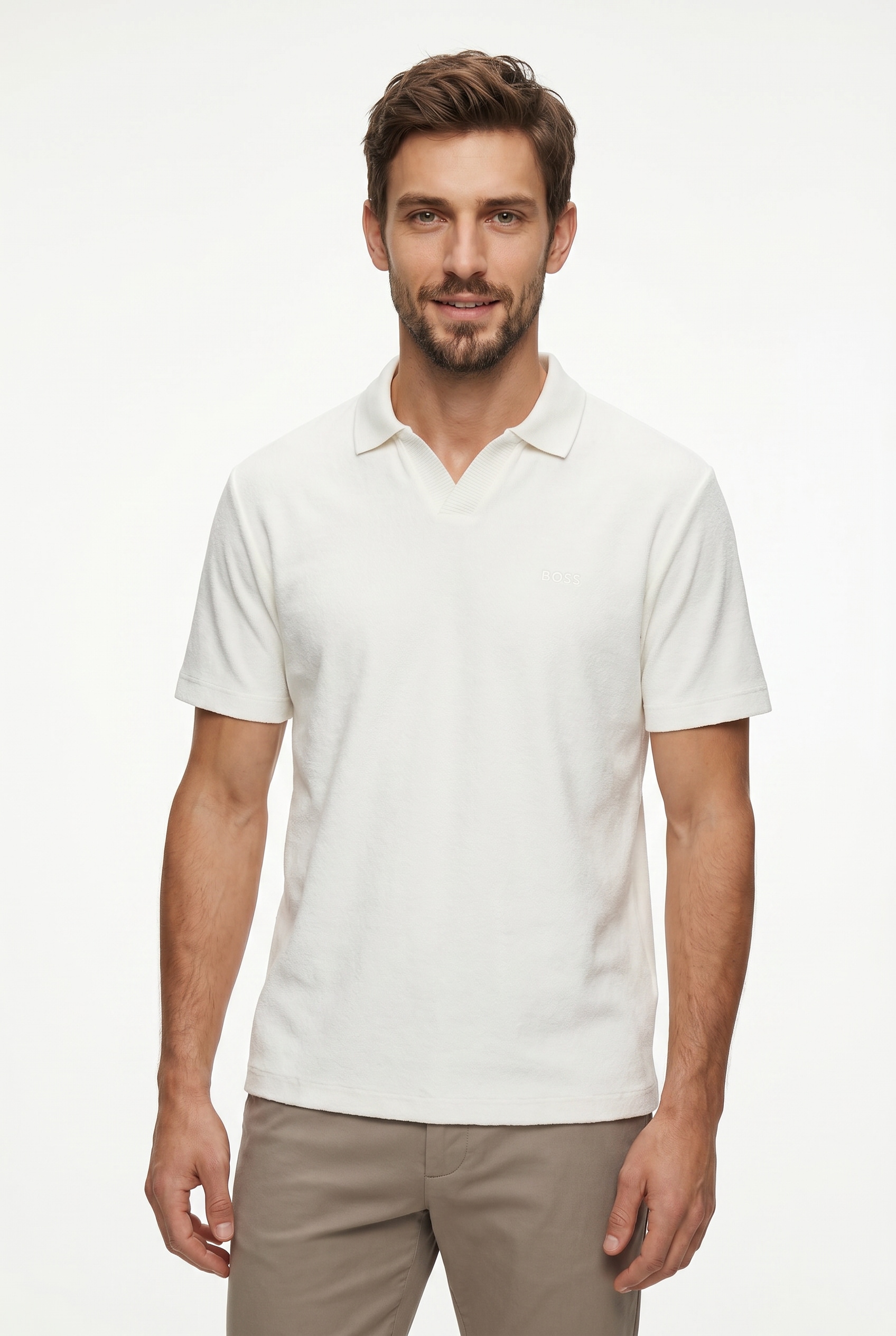 Image of BOSS ORANGE Poloshirt "Pe" aus Frottee-Qualität