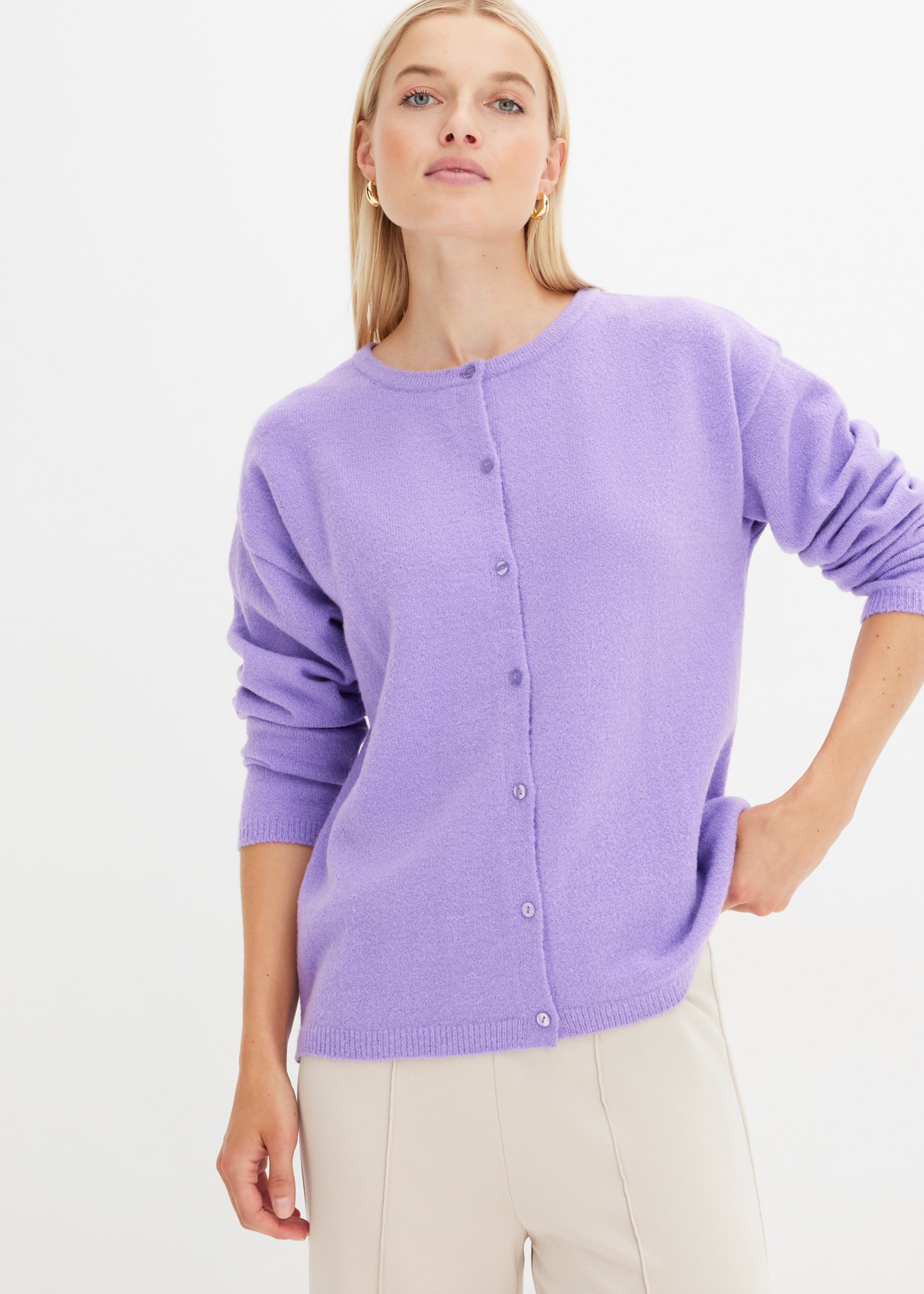 bonprix Veste en tricot »Feinstrickjacke« lässig geschnittene Passform, Feinstrick, eleganter Stil