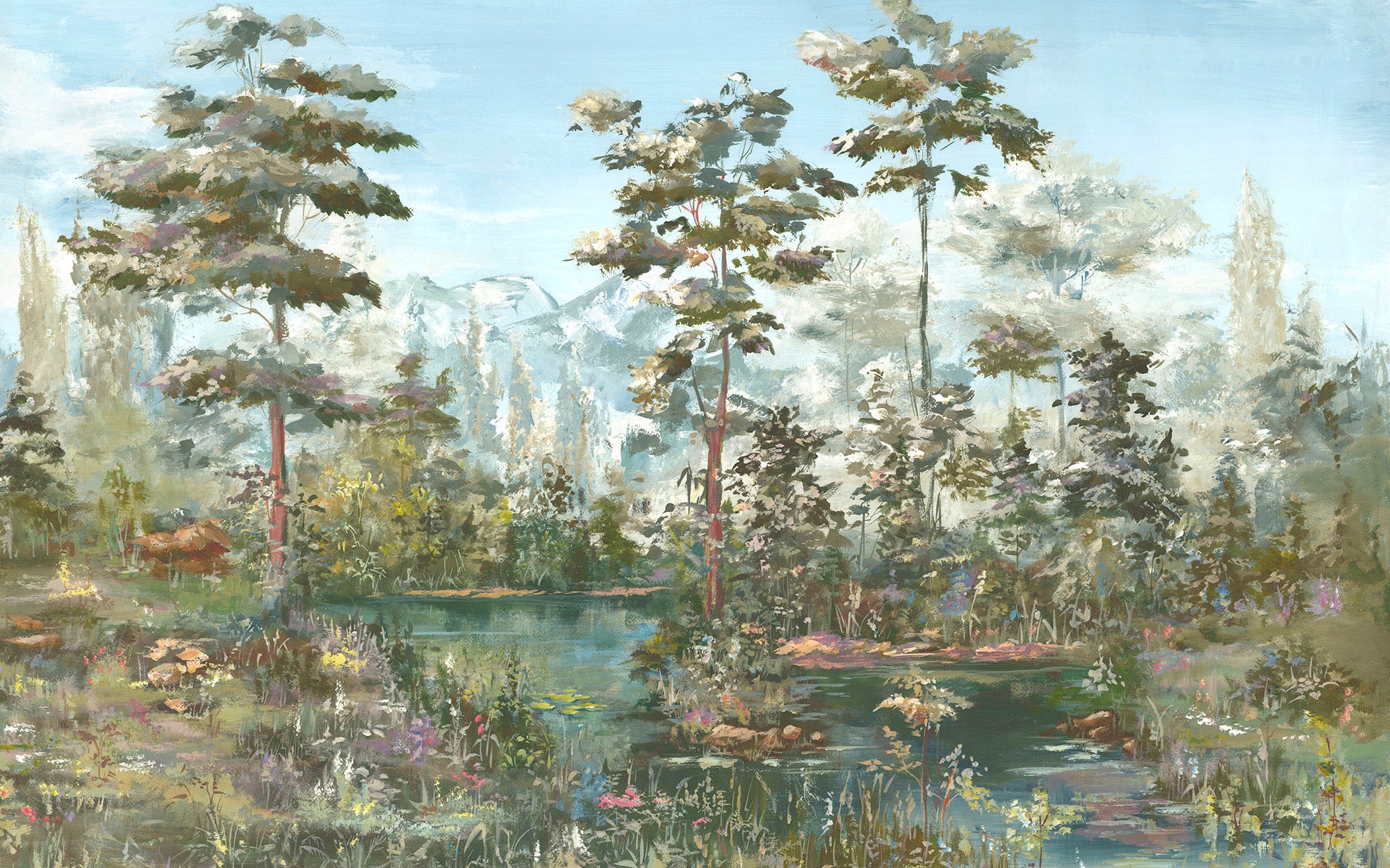 Image of Komar Vliestapete "Digitaldruck Vlies - Harmonic Homeland - Grösse 400 x 250 cm" bedruckt glatt Wohnzimmer, Schlafzimmer