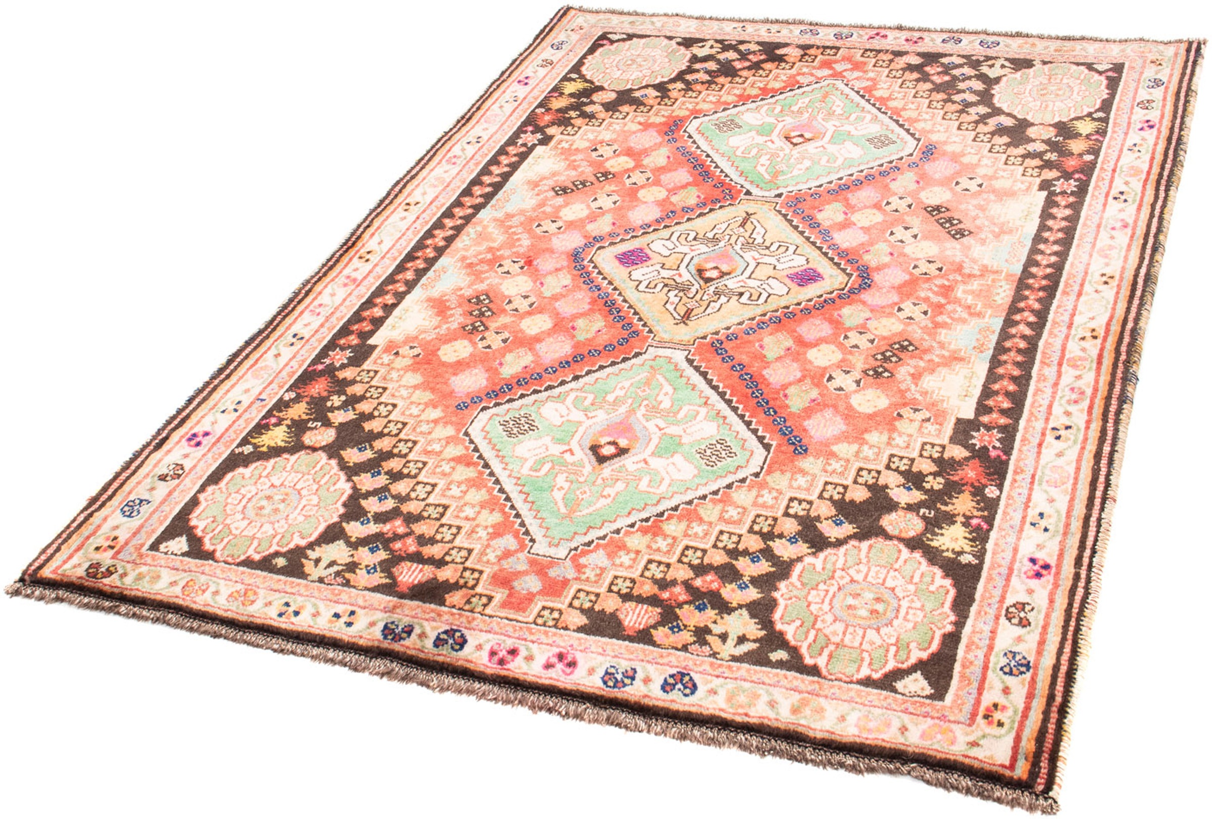 Image of morgenland Orientteppich »Perser - Nomadic - 162 x 116 cm - rosa«, rechteckig, 10 mm Höhe, Wohnzimmer, Handgeknüpft, Einzelstück mit Zertifikat bei Ackermann Versand Schweiz