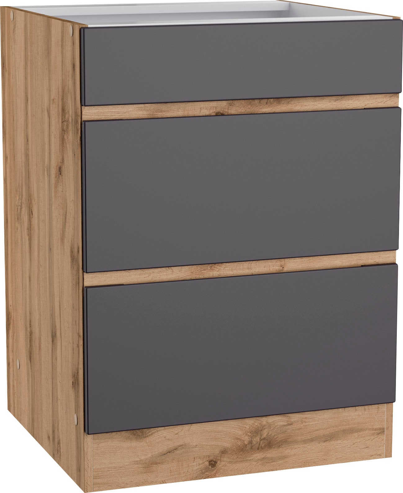KOCHSTATION Kochfeldumbauschrank »KS-Riesa« Breite 60 cm, MDF-Fronten