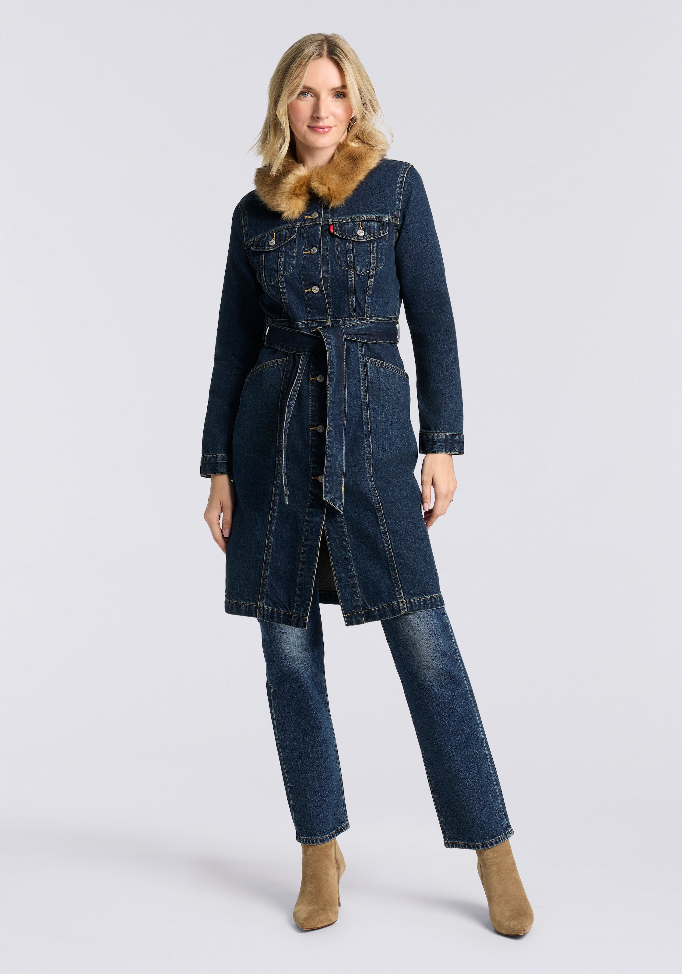 Levi's® Langmantel »MOB WIFE TRUCKER«, Kragenbesatz abnehmbar