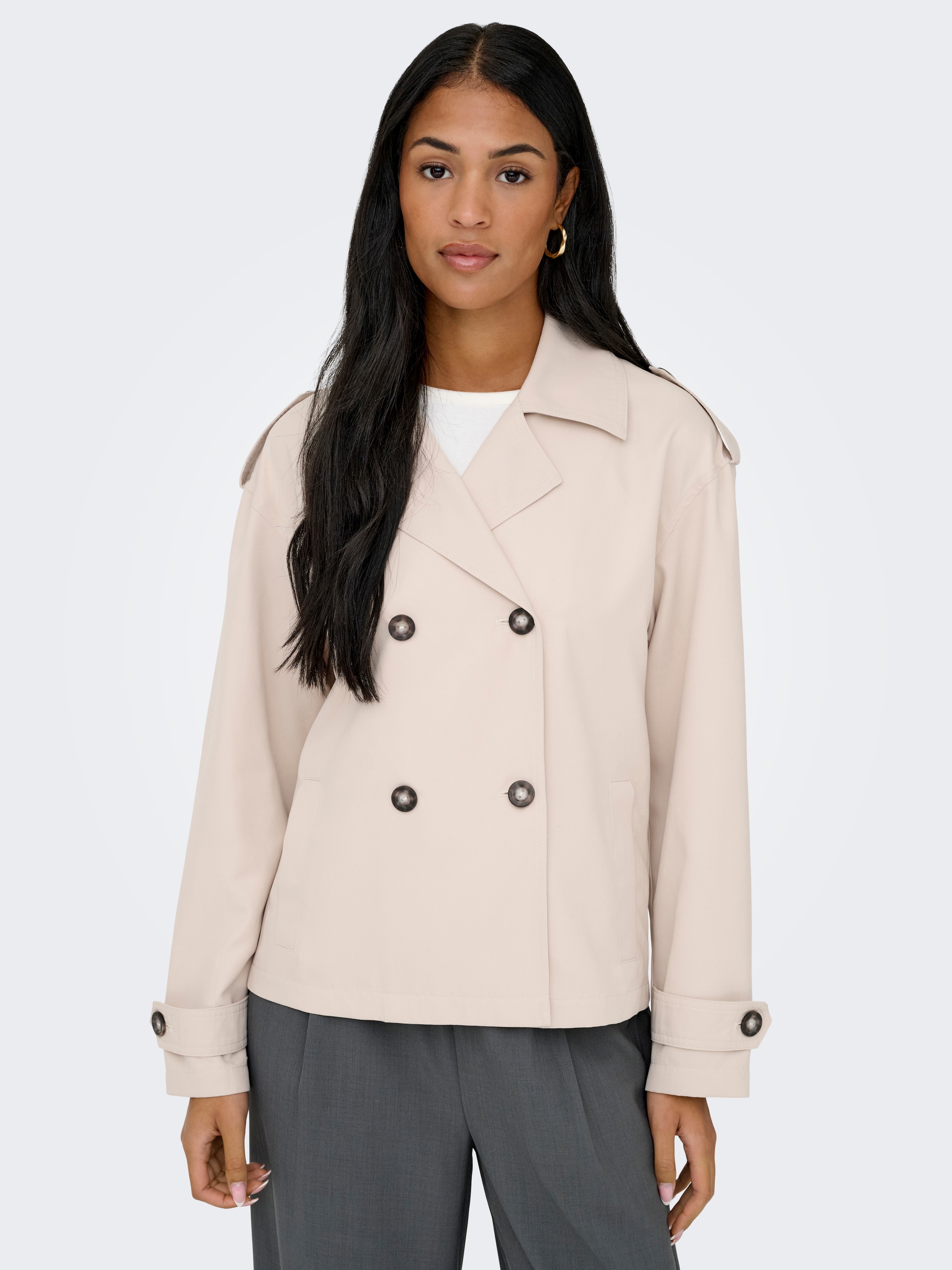 Image of ONLY Kurzjacke "ONLHANNAH SHORT LIFE TRENCHCOAT OTW" Trenchcoat Style