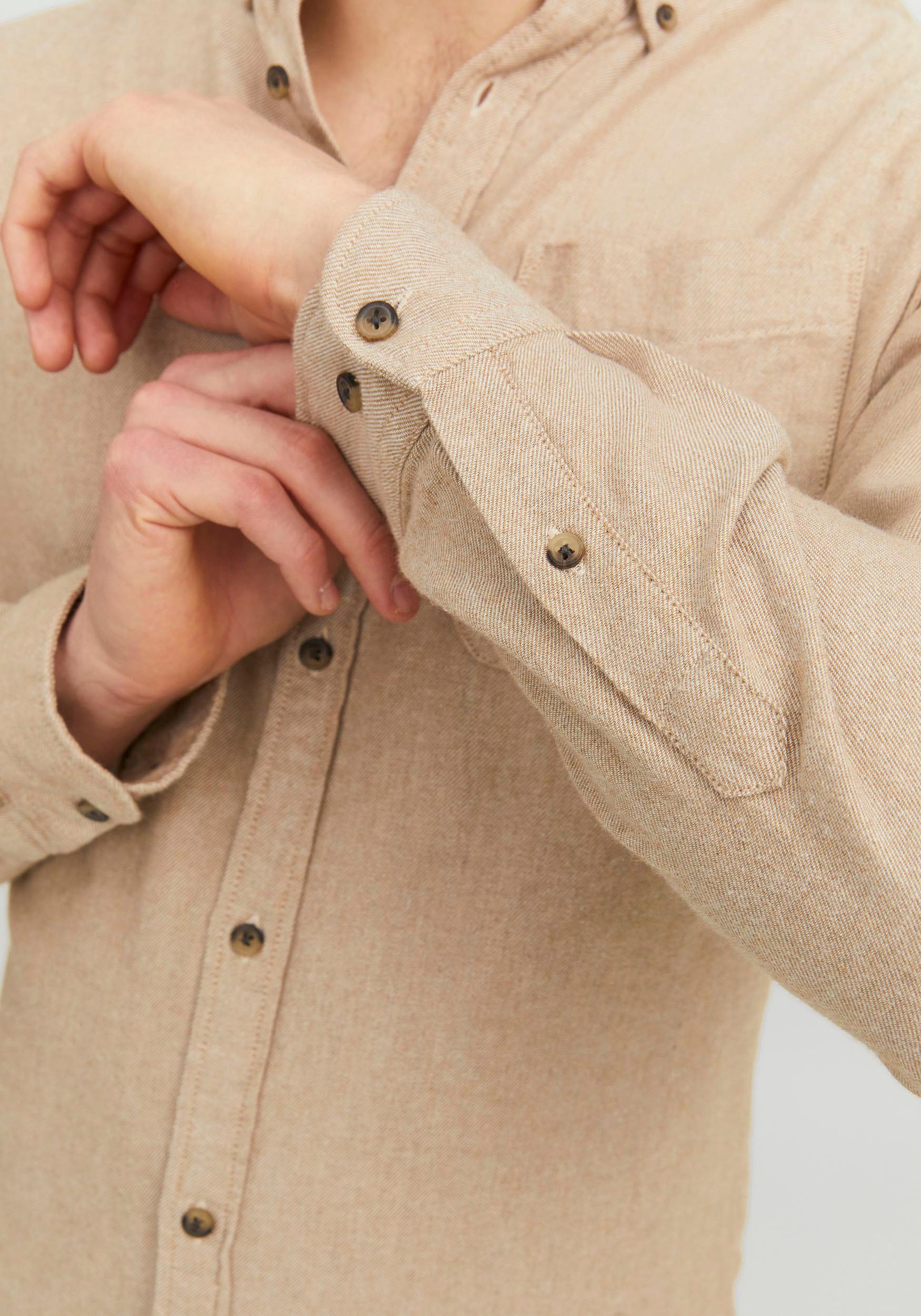 Jack & Jones Langarmhemd »JJECLASSIC MELANGE SHIRT LS SN«