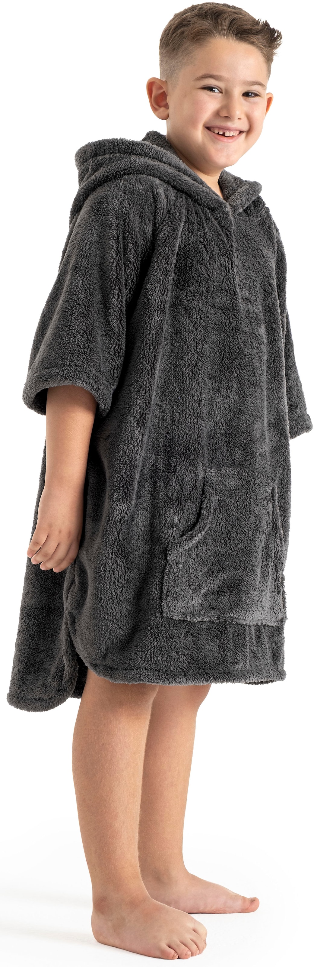 my home Badeponcho »Lillou, für Kinder, ideal für Urlaub oder im Schwimmbad« 1 Stk. tlg., weich und kuschelig, Fleece, plüsch, Surfponcho