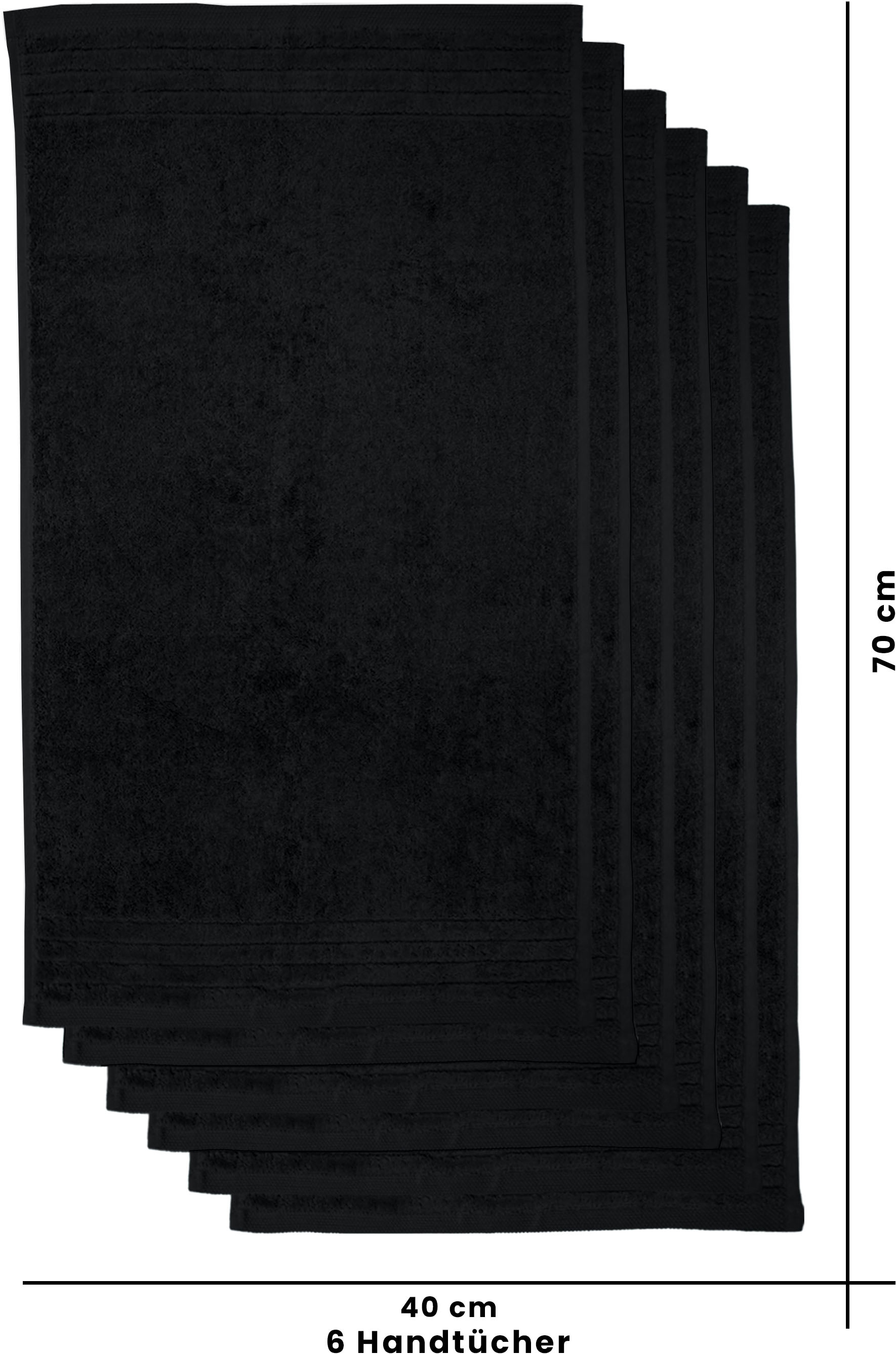 my home Handtücher »Sanremo Premium, Premium Handtücher, 600 gr/m², 40x70cm«, (Set, 6 St., 6x 40x70cm), mit Bordüre, einfarbig, flauschig und weich, Händehandtücher