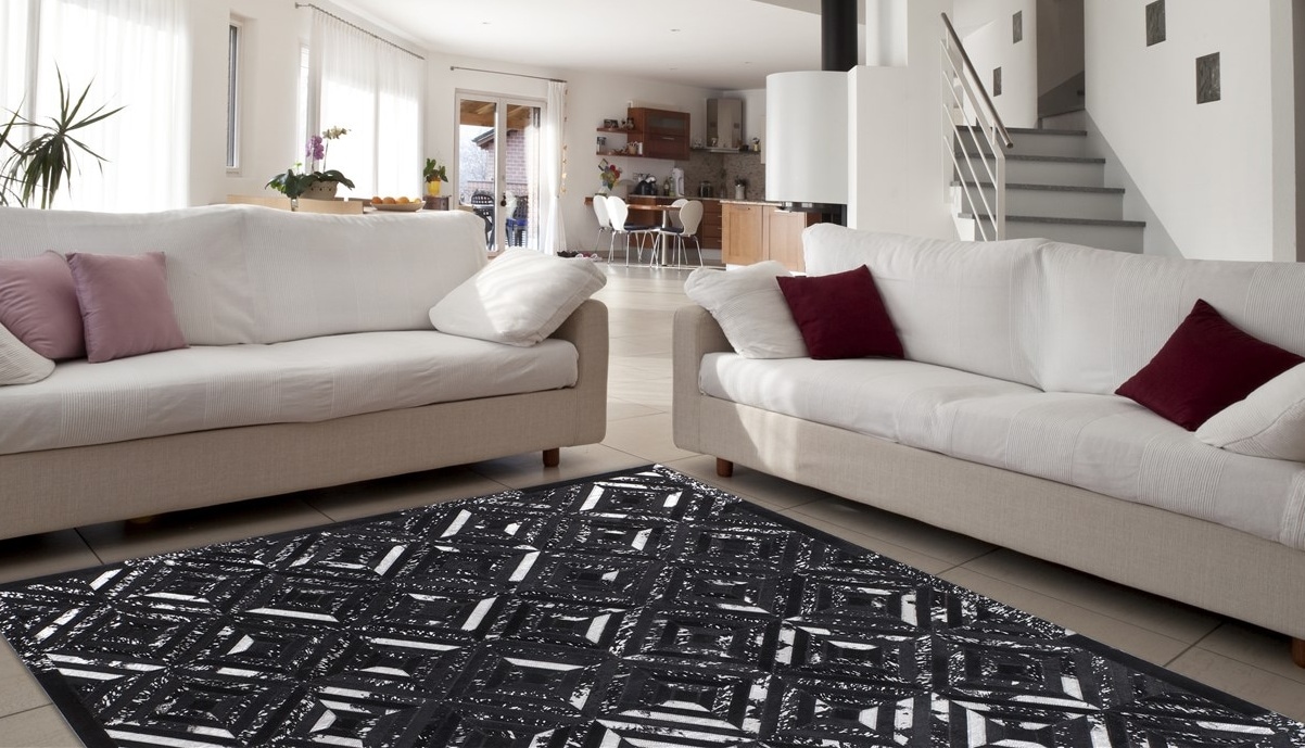 Image of Kayoom Teppich "Spark 410" rechteckig 8 mm Höhe 100% Leder, Unikat, fusselarm, Allergiker & Fussbodenheizung geeignet