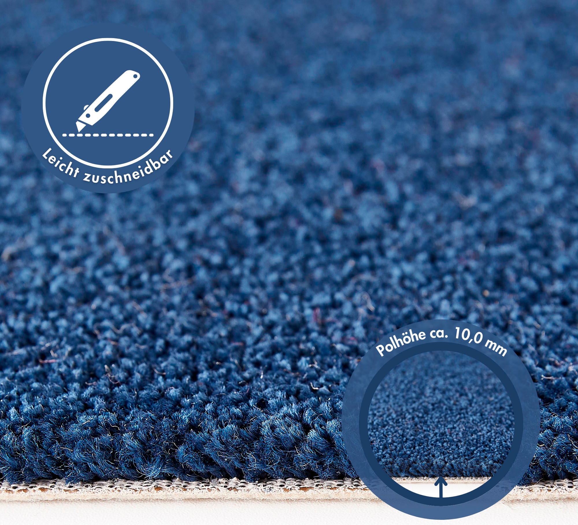 Andiamo Teppichboden »Sophie, Frisee-Velours, Made in Netherlands«, rechteckig, 12 mm Höhe, Uni Farben, Breite 400 cm oder 500 cm, strapazierfähig & pflegeleicht