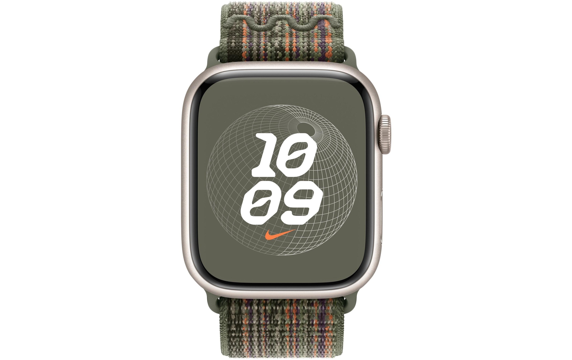 Apple Smartwatch-Armband Nike Sport Loop, 45 mm, Sequoia/Orange