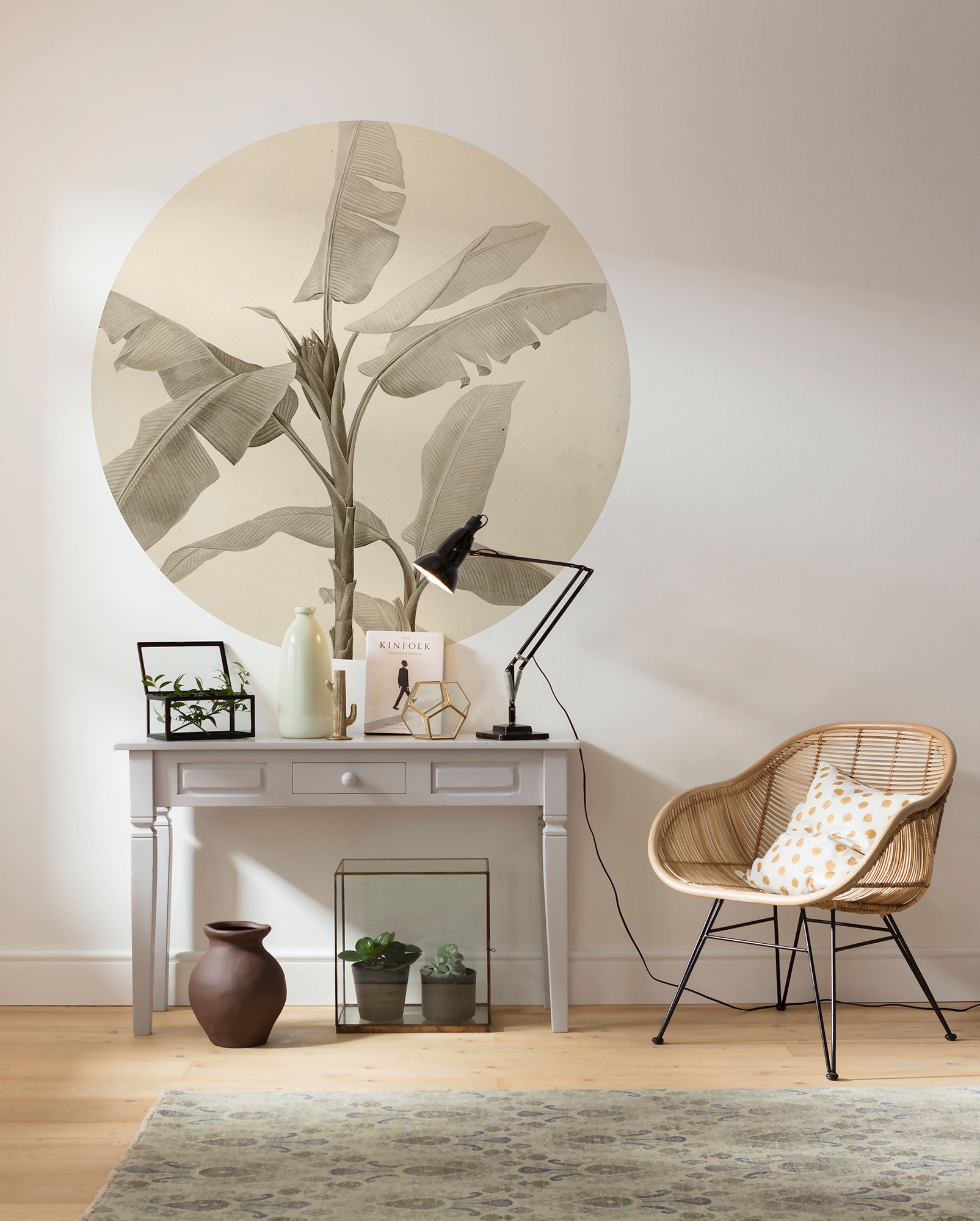 Komar Fototapete »Vlies selbstklebend - Banana Plant - Grösse 125 x 125 cm«, bedruckt, Wohnzimmer, Schlafzimmer