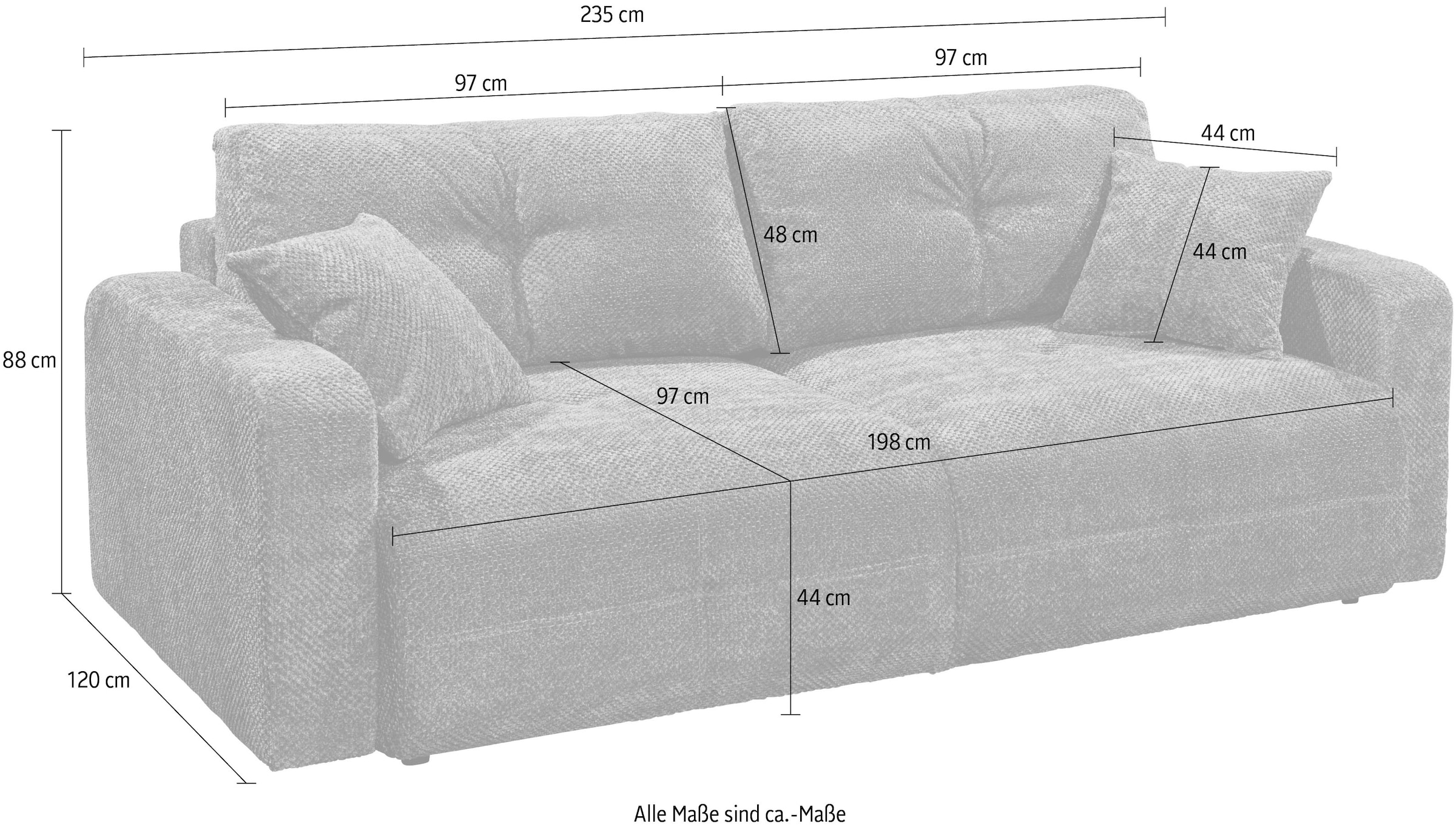 ED EXCITING DESIGN Schlafsofa »Bullet«, mit Bettkasten & 2 Zierkissen